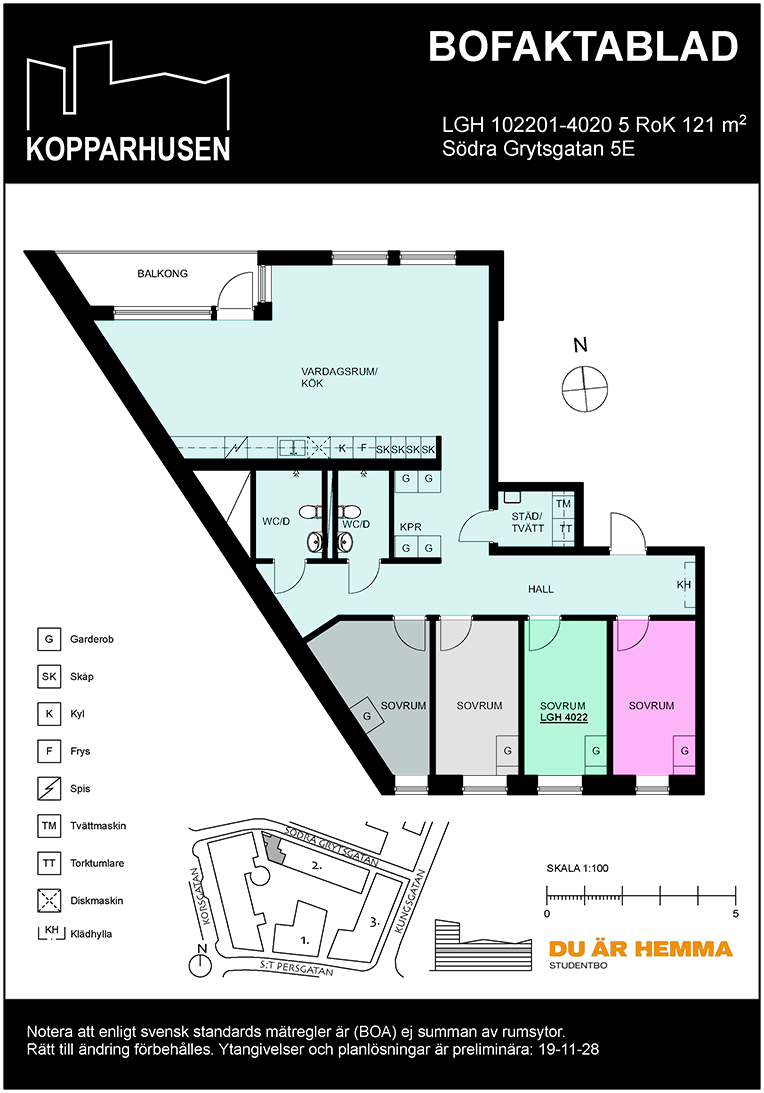 Floor plan for Södra Grytsgatan 5E