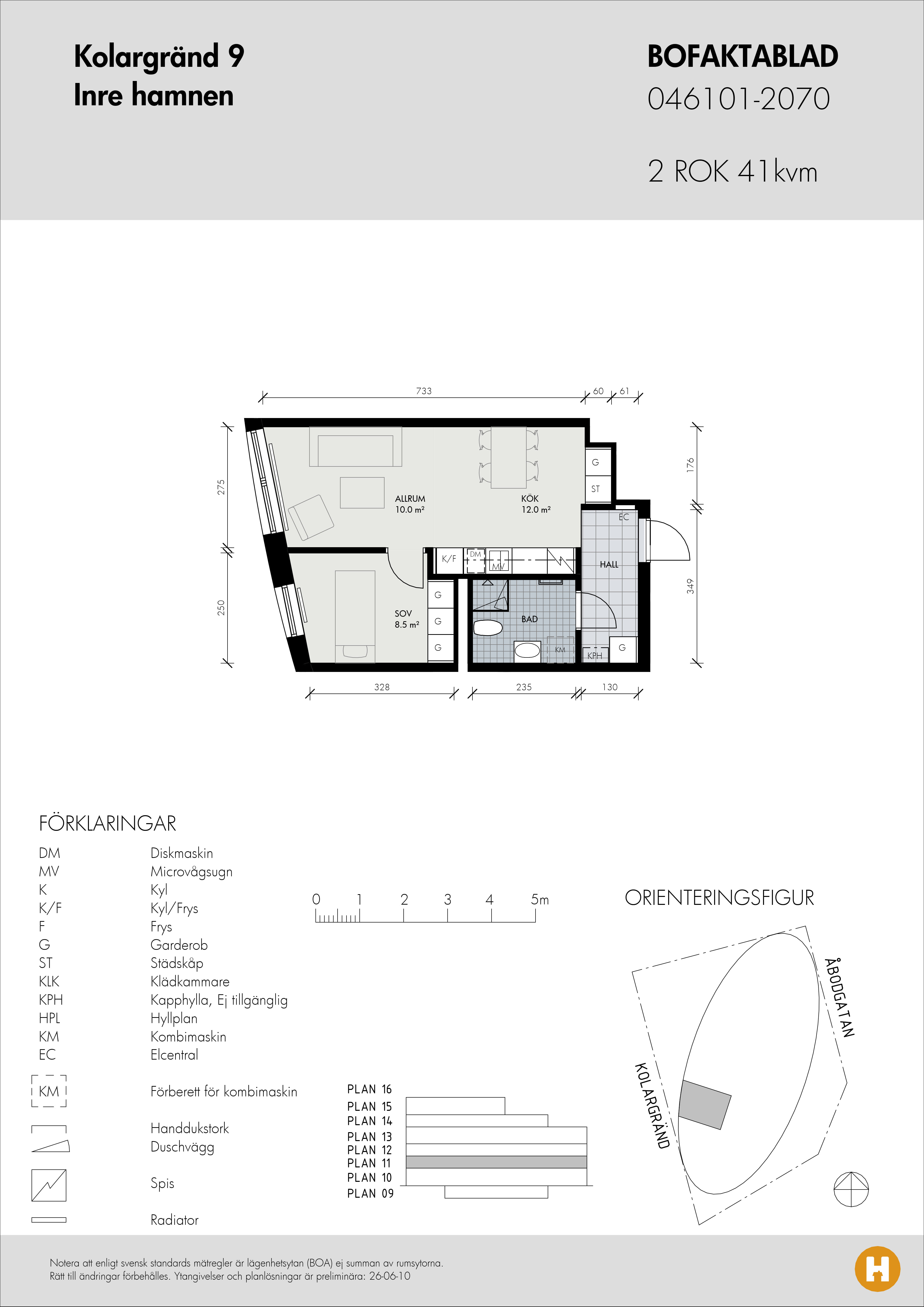 Planritning för Kolargränd 9 
