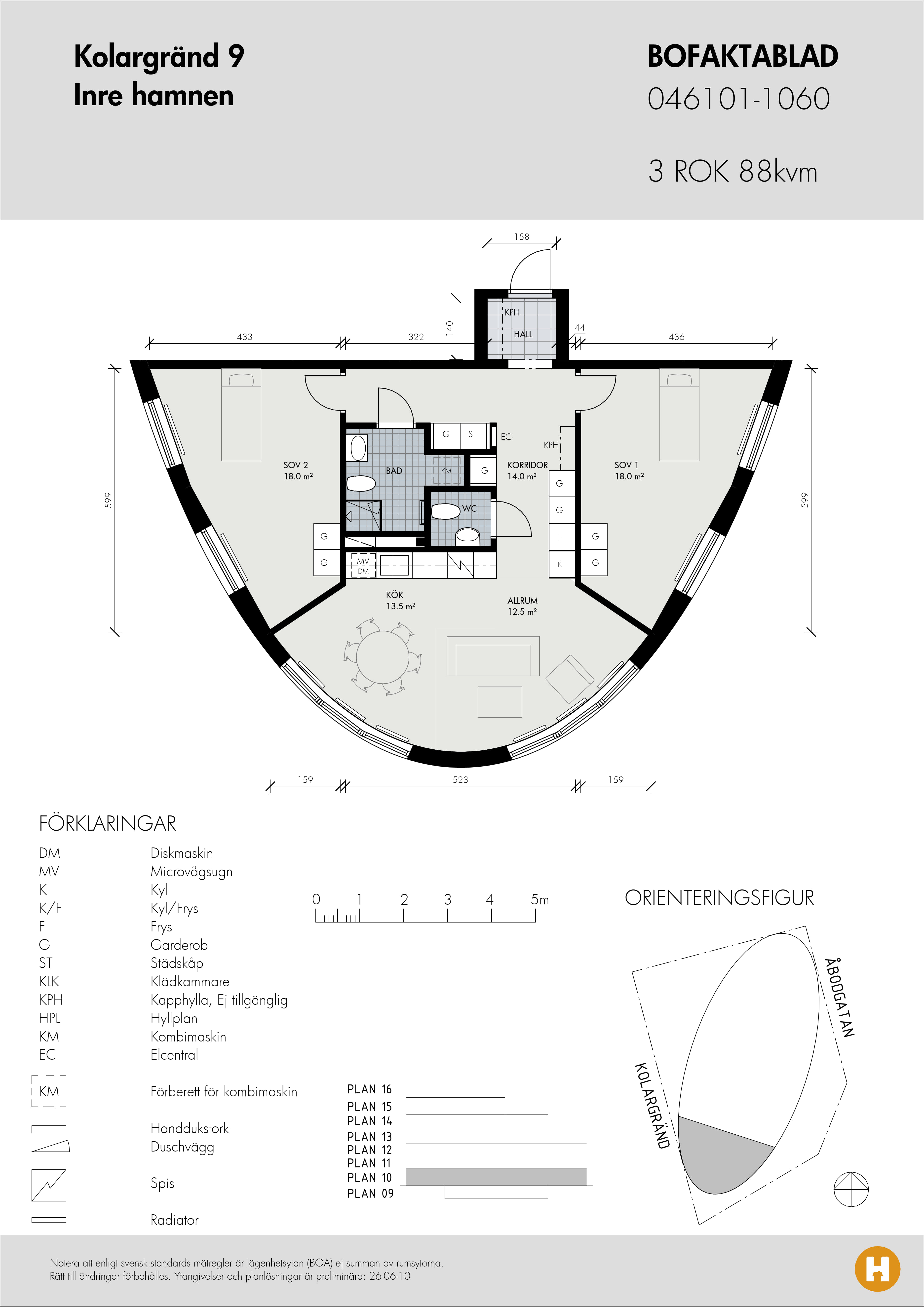 Planritning för Kolargränd 9 