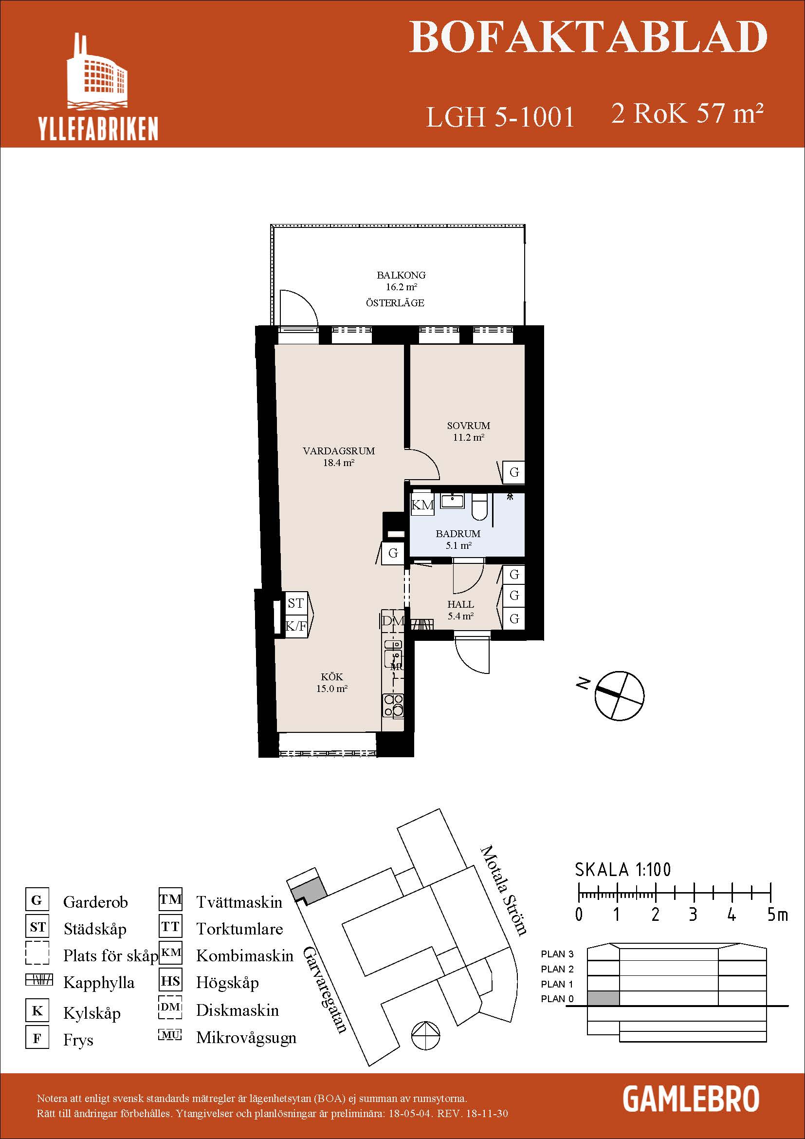 Planritning för Garvaregatan 6C