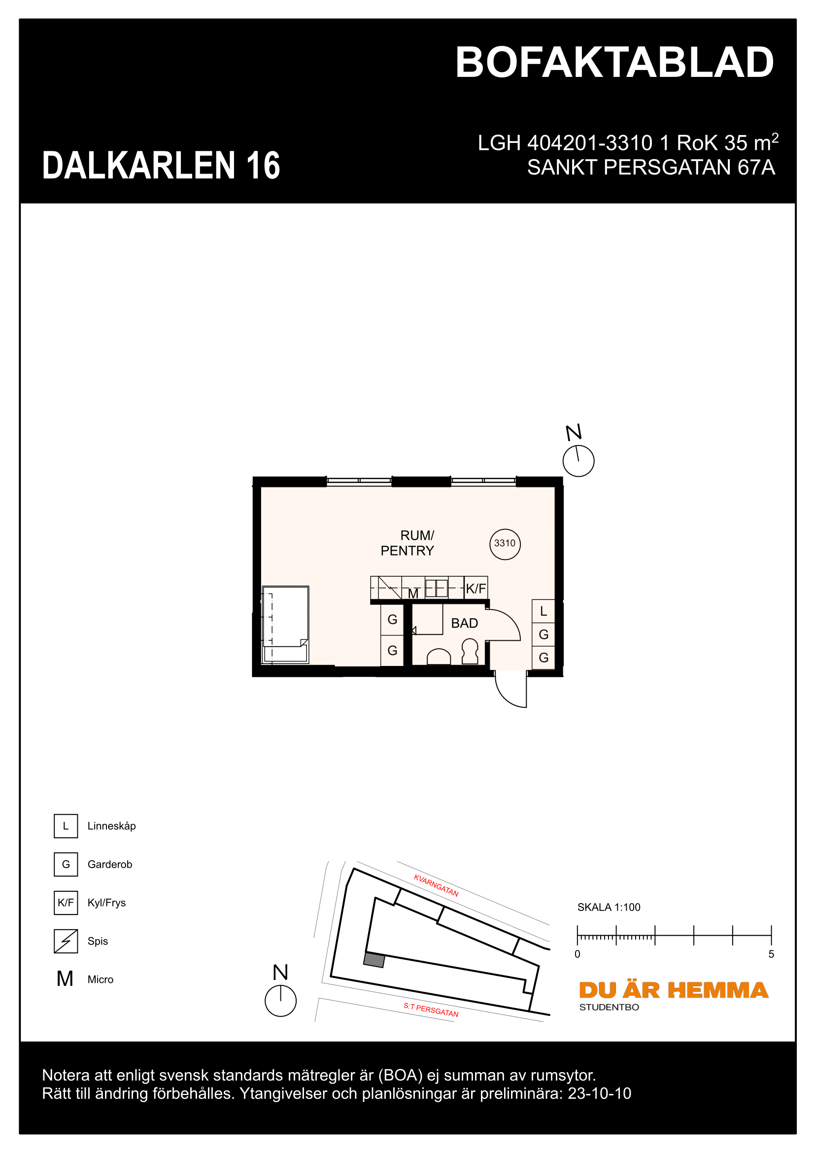 Floor plan for S:t Persgatan 67 A