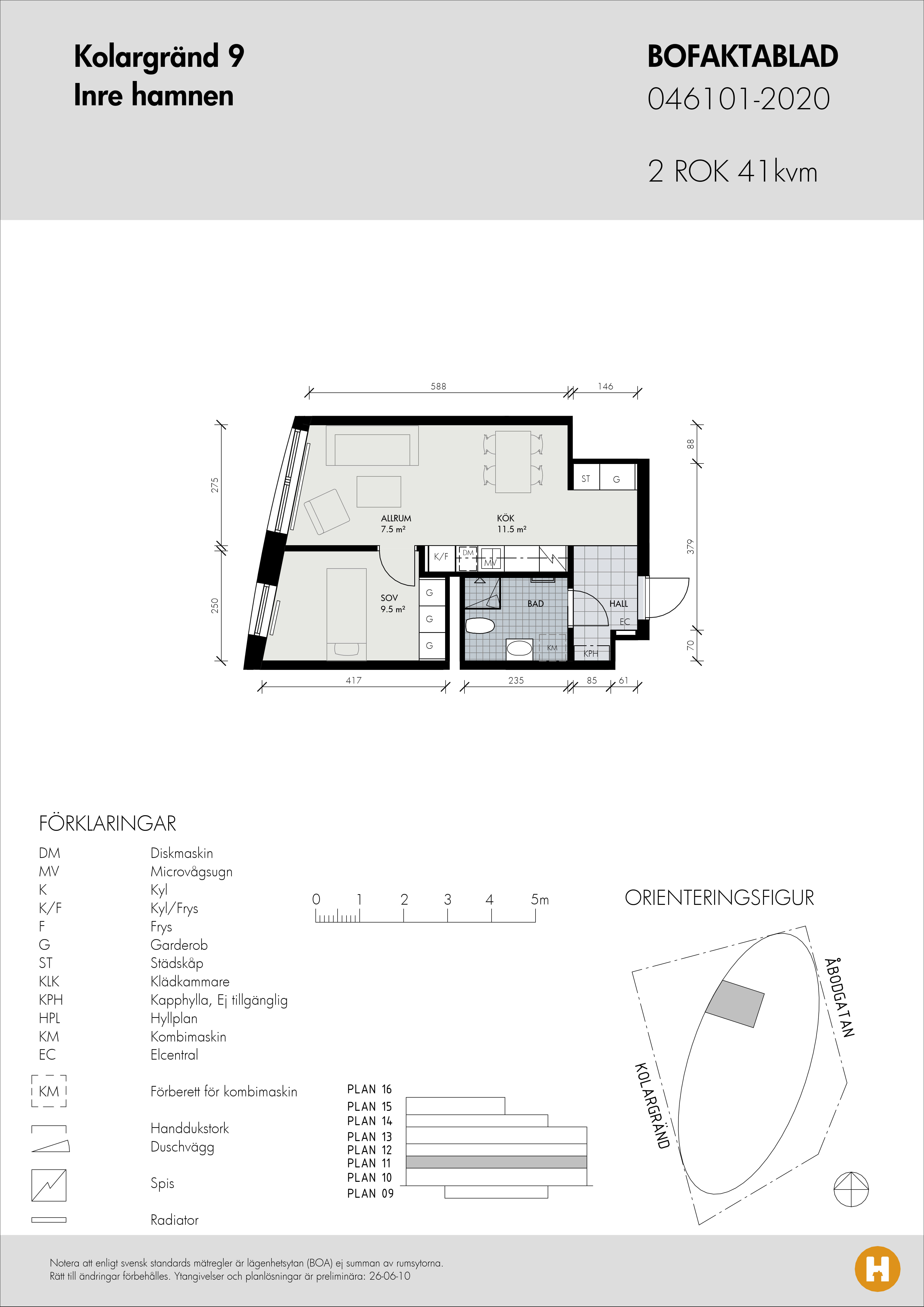 Planritning för Kolargränd 9 