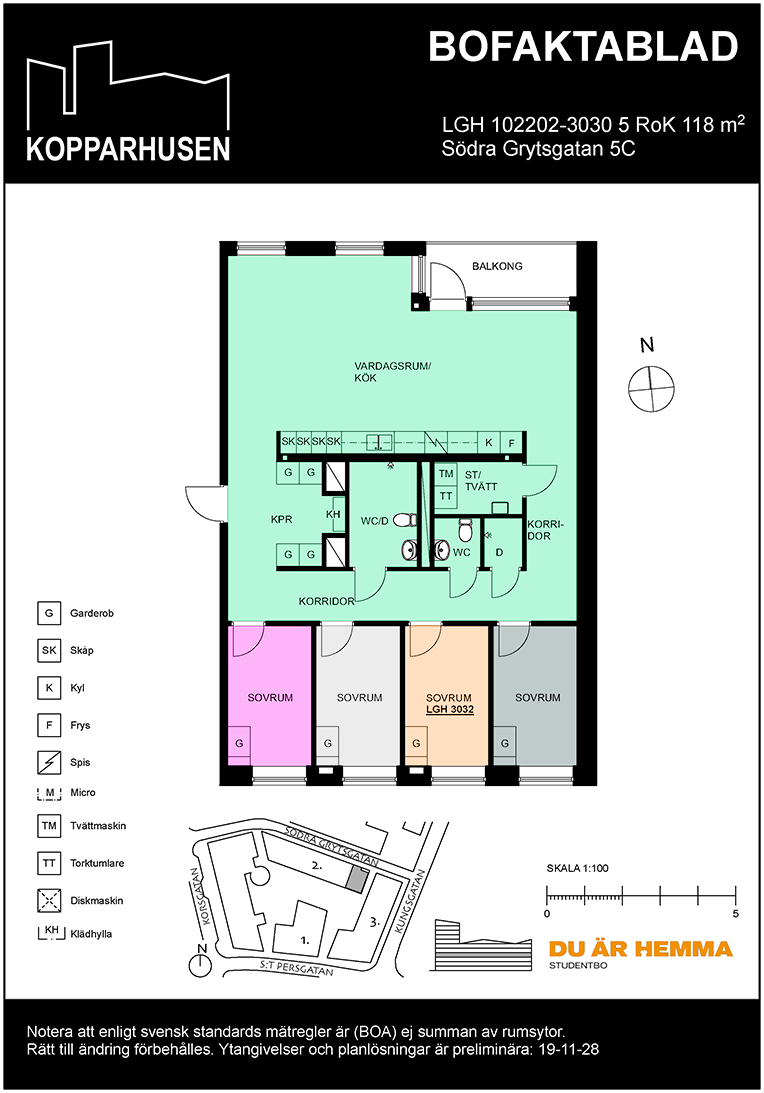 Floor plan for Södra Grytsgatan 5C