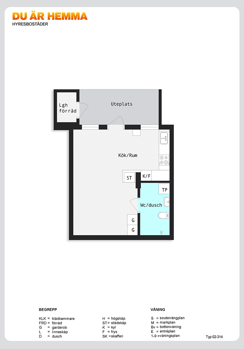 Planritning för Ljuragatan 85 E