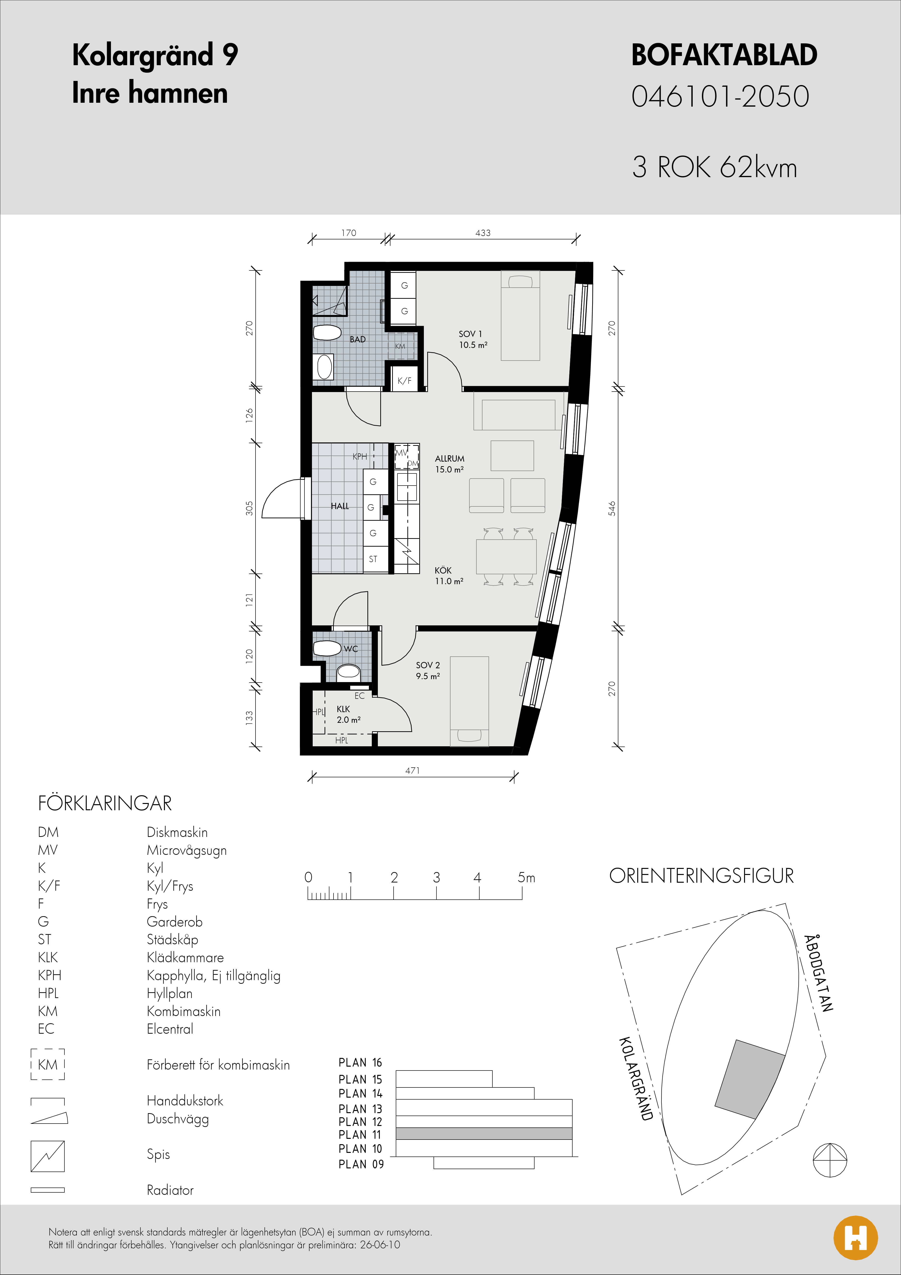 Planritning för Kolargränd 9 