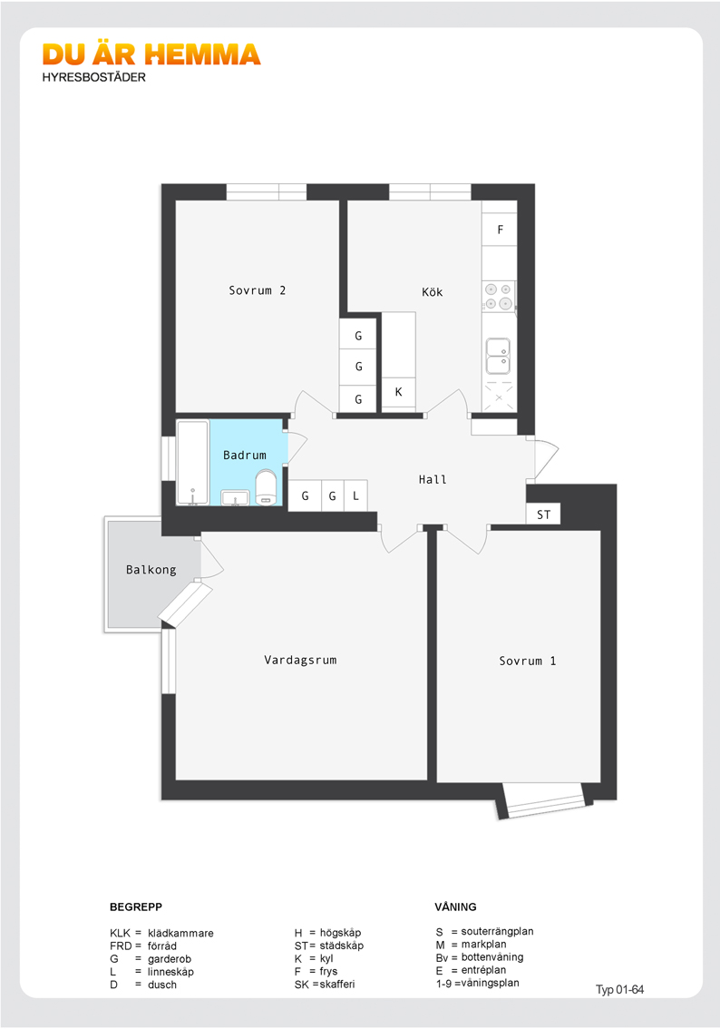 Planritning för Albrektsvägen 127 B