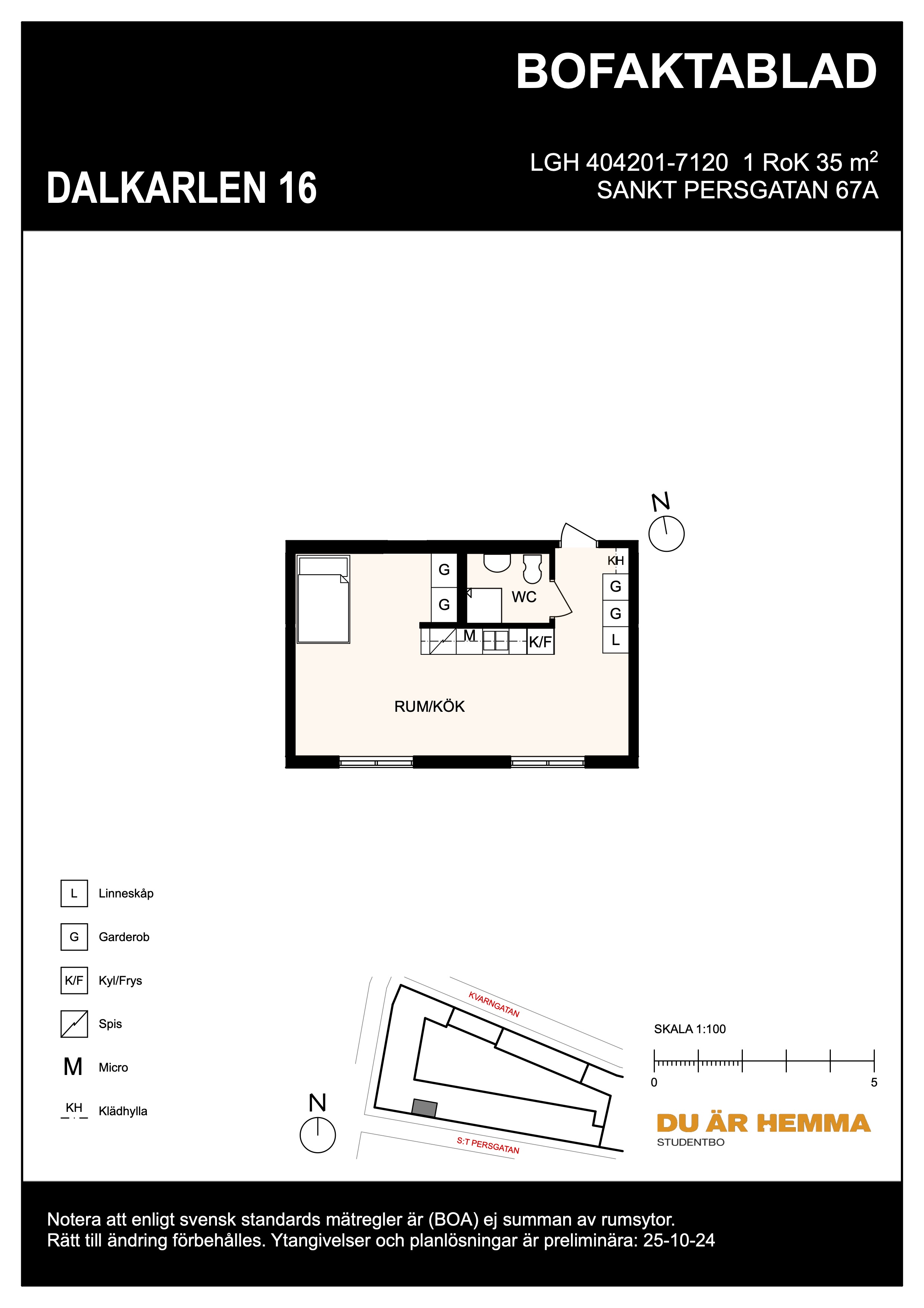 Planritning för S:t Persgatan 67 A