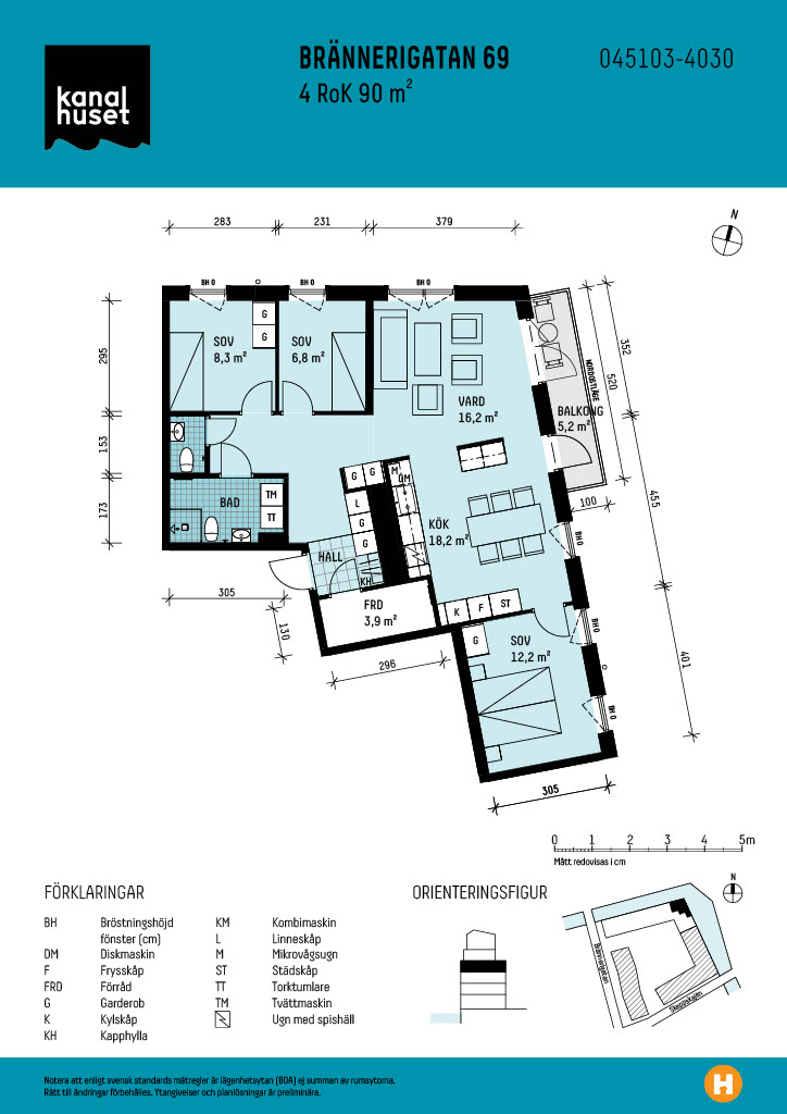 Planritning för Brännerigatan 69