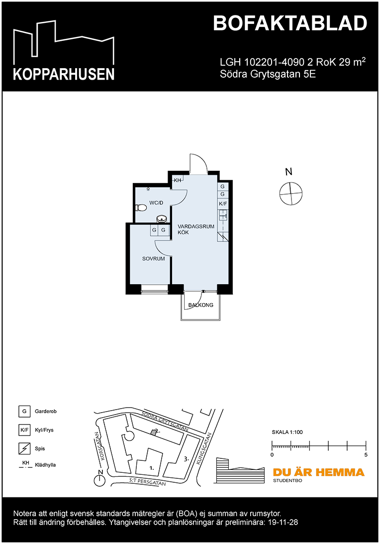 Floor plan for Södra Grytsgatan 5E
