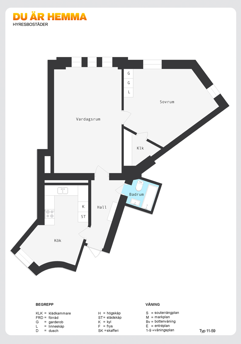 Planritning för Smedjegatan 1 H