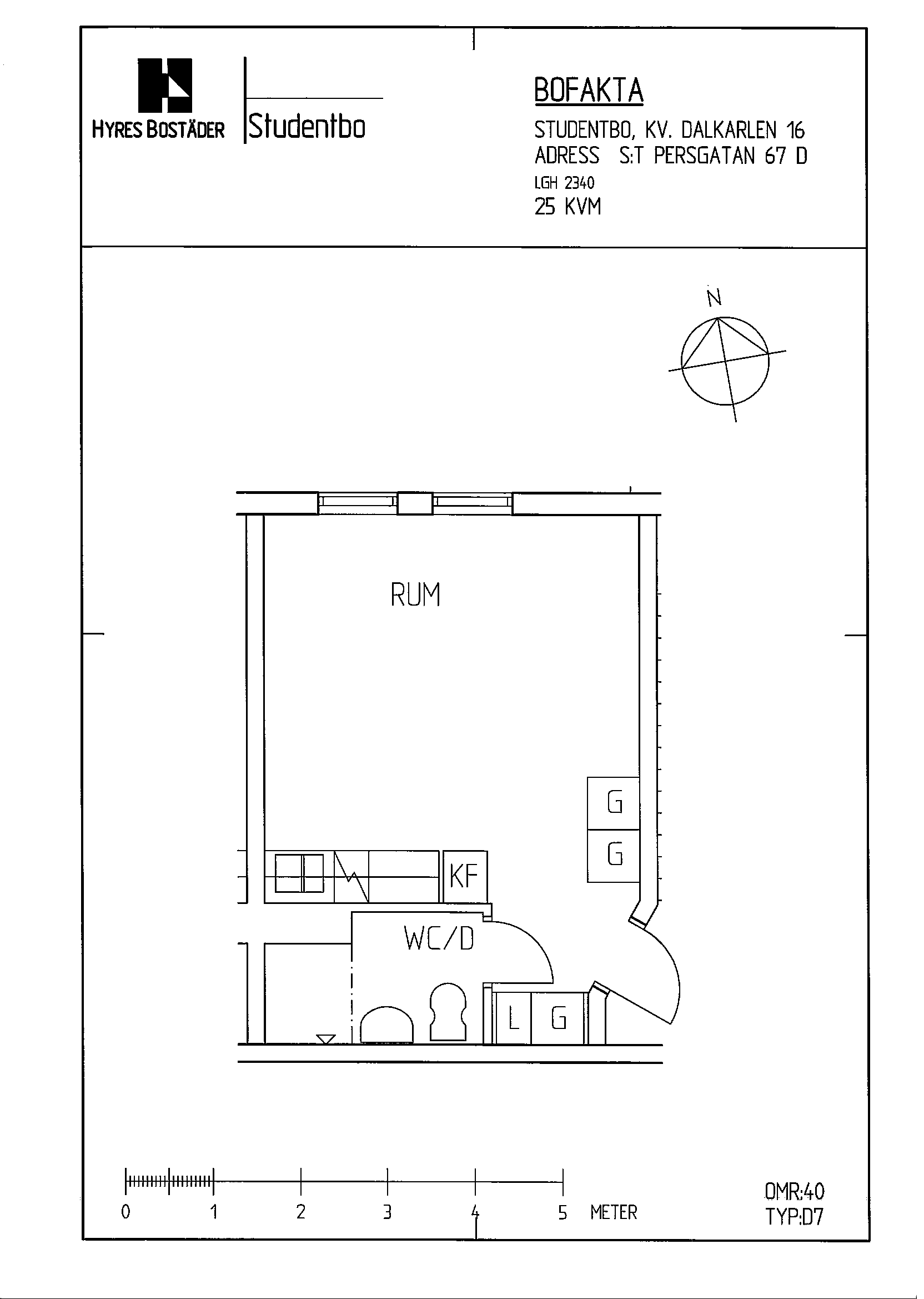 Floor plan for S:t Persgatan 67 D  