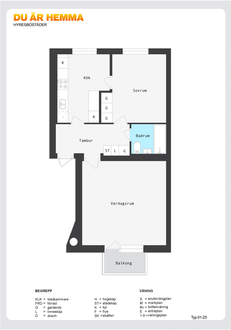 Planritning för Klingsbergsgatan 44 B