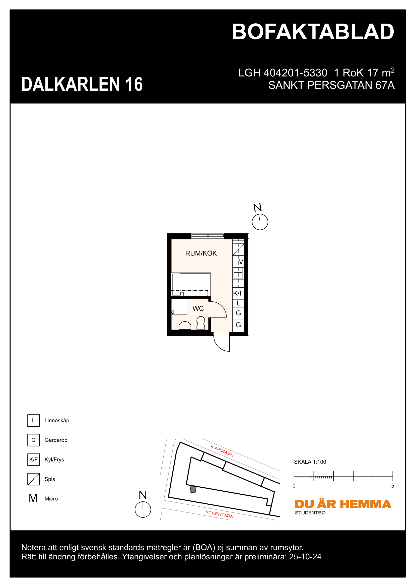 Floor plan for S:t Persgatan 67 A