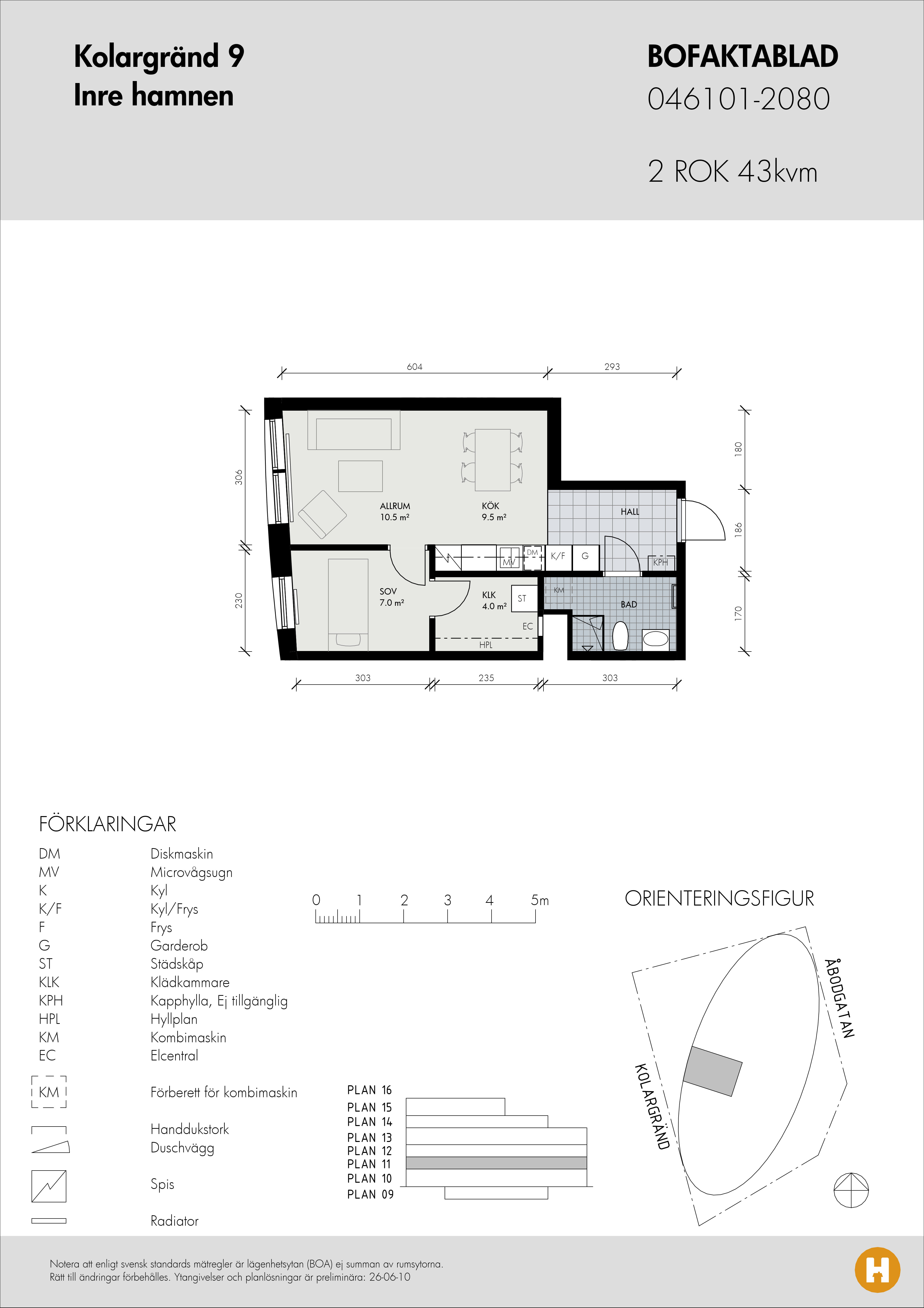 Planritning för Kolargränd 9 