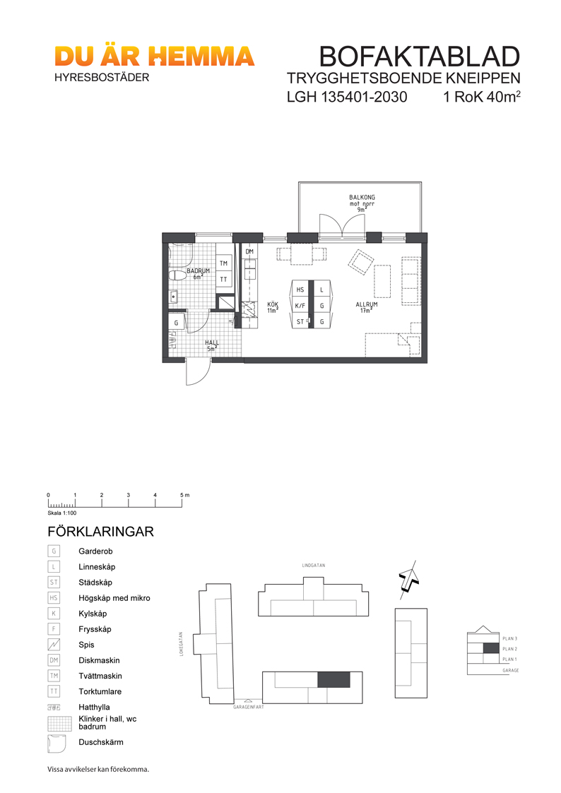 Planritning för Lindgatan 5