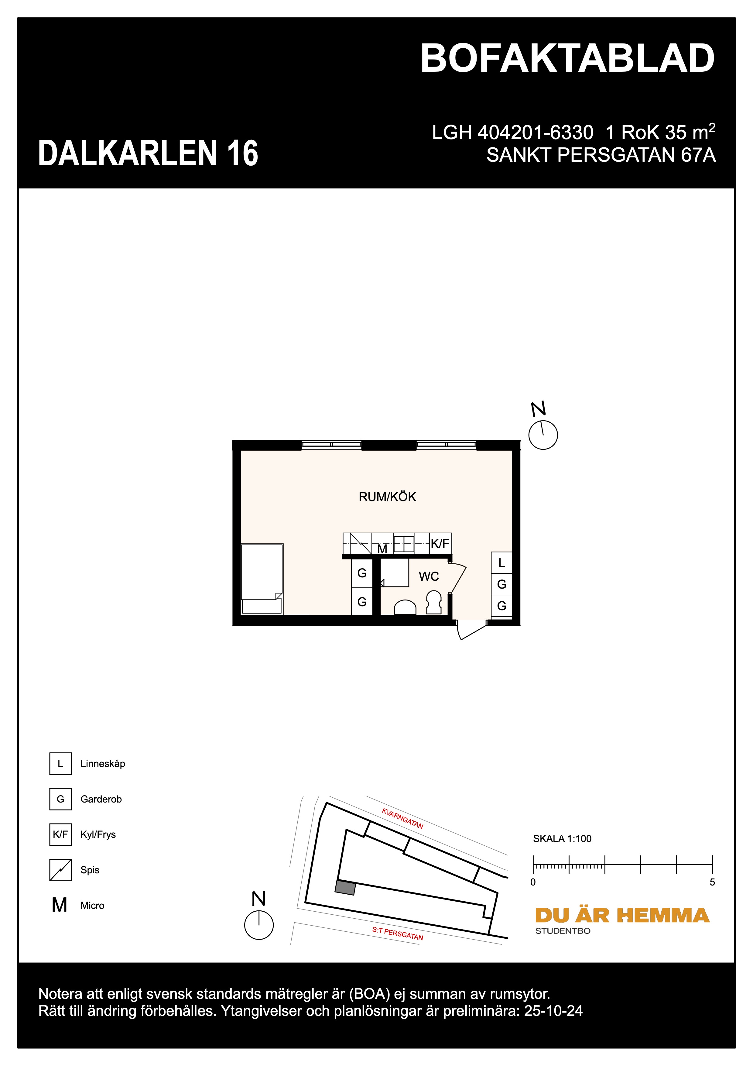 Floor plan for S:t Persgatan 67 A