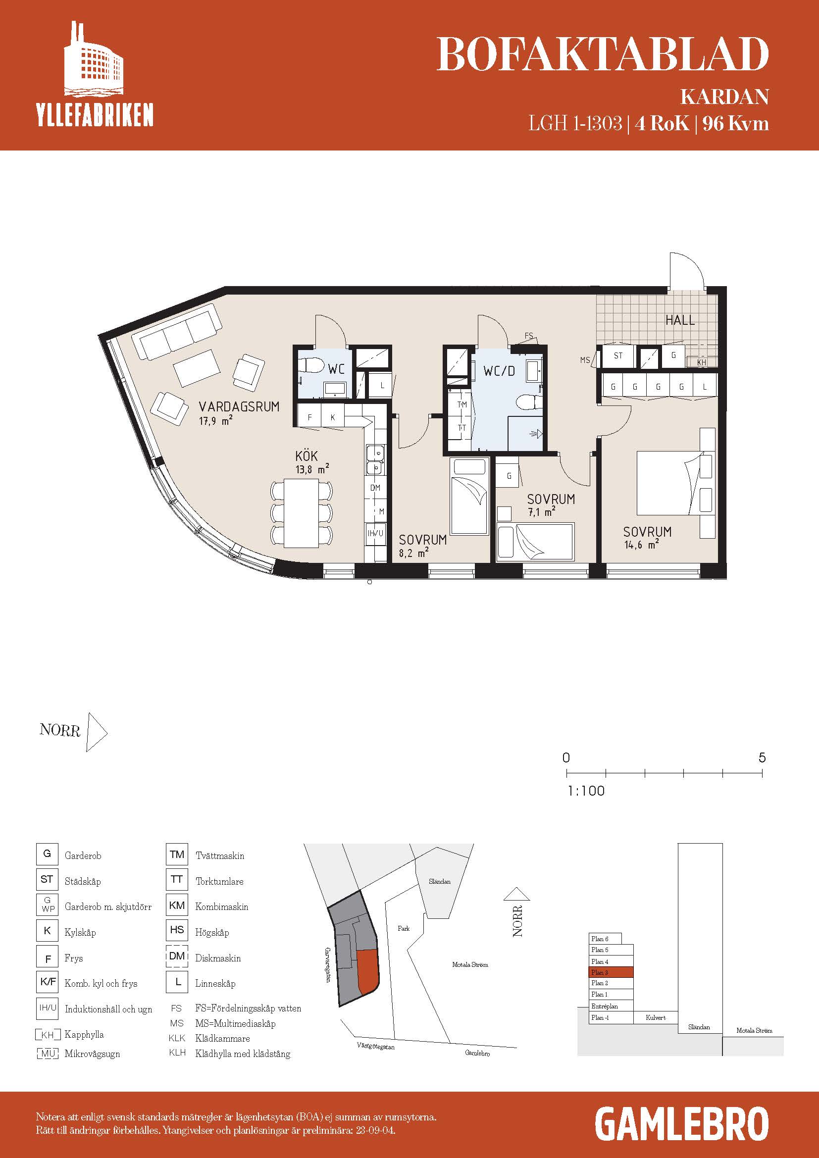Planritning för Garvaregatan 2 B