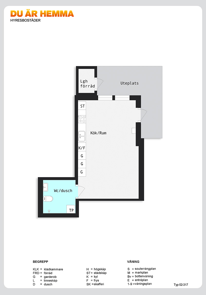 Planritning för Ljuragatan 85 B