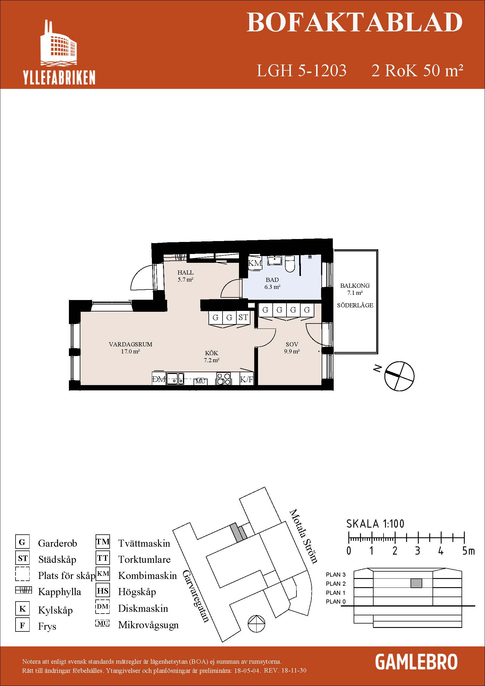 Planritning för Garvaregatan 6C