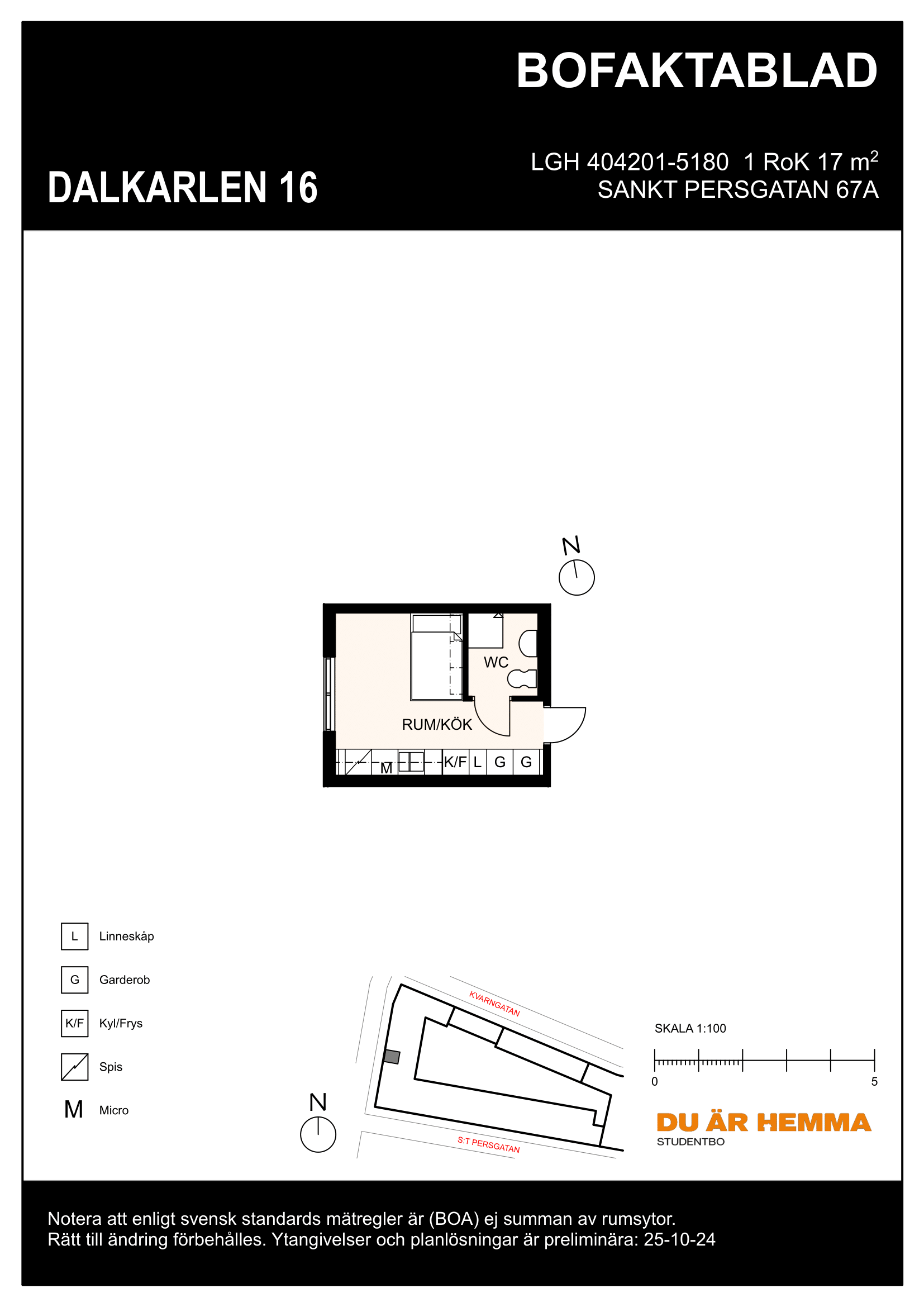 Floor plan for S:t Persgatan 67 A