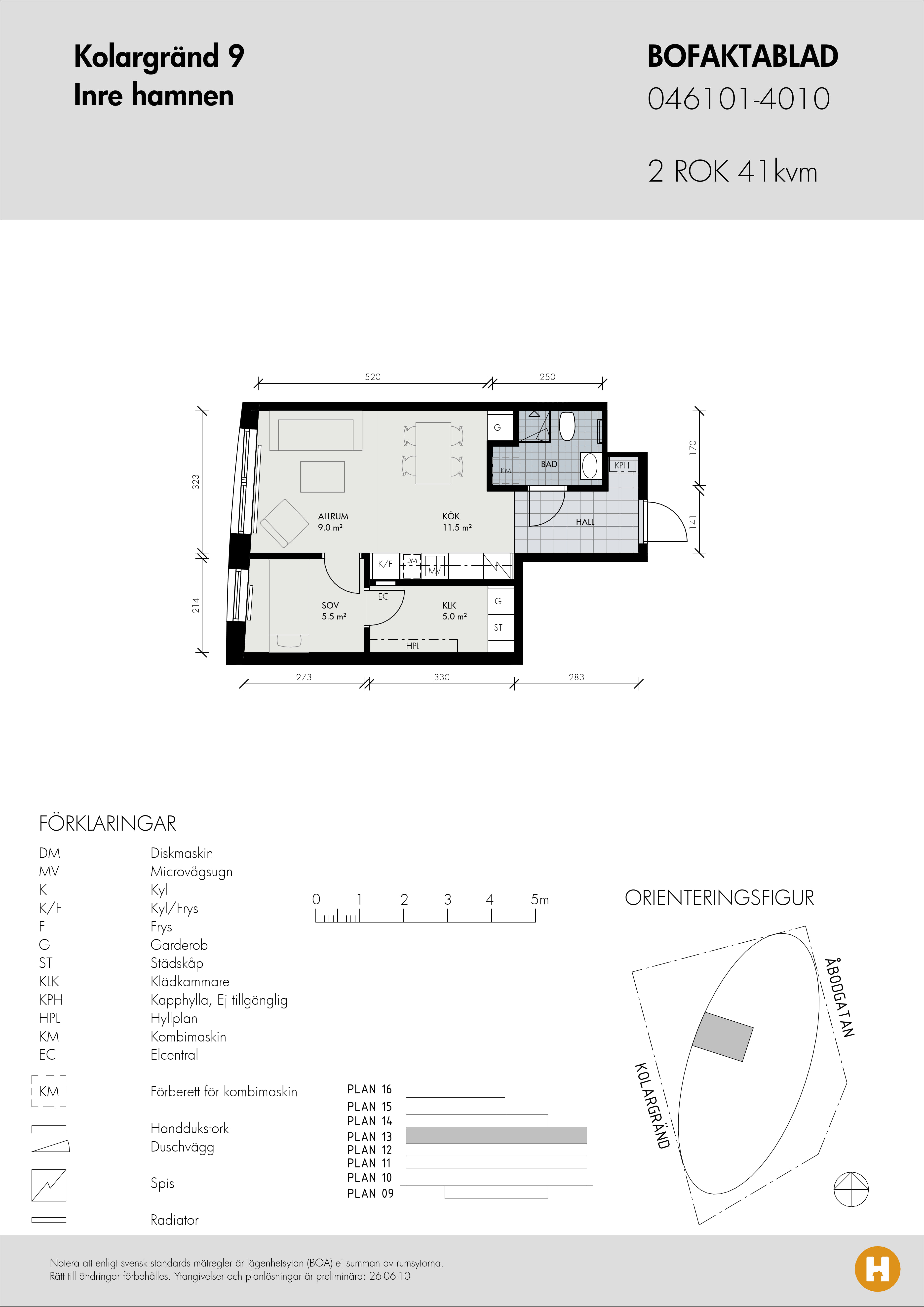 Planritning för Kolargränd 9 