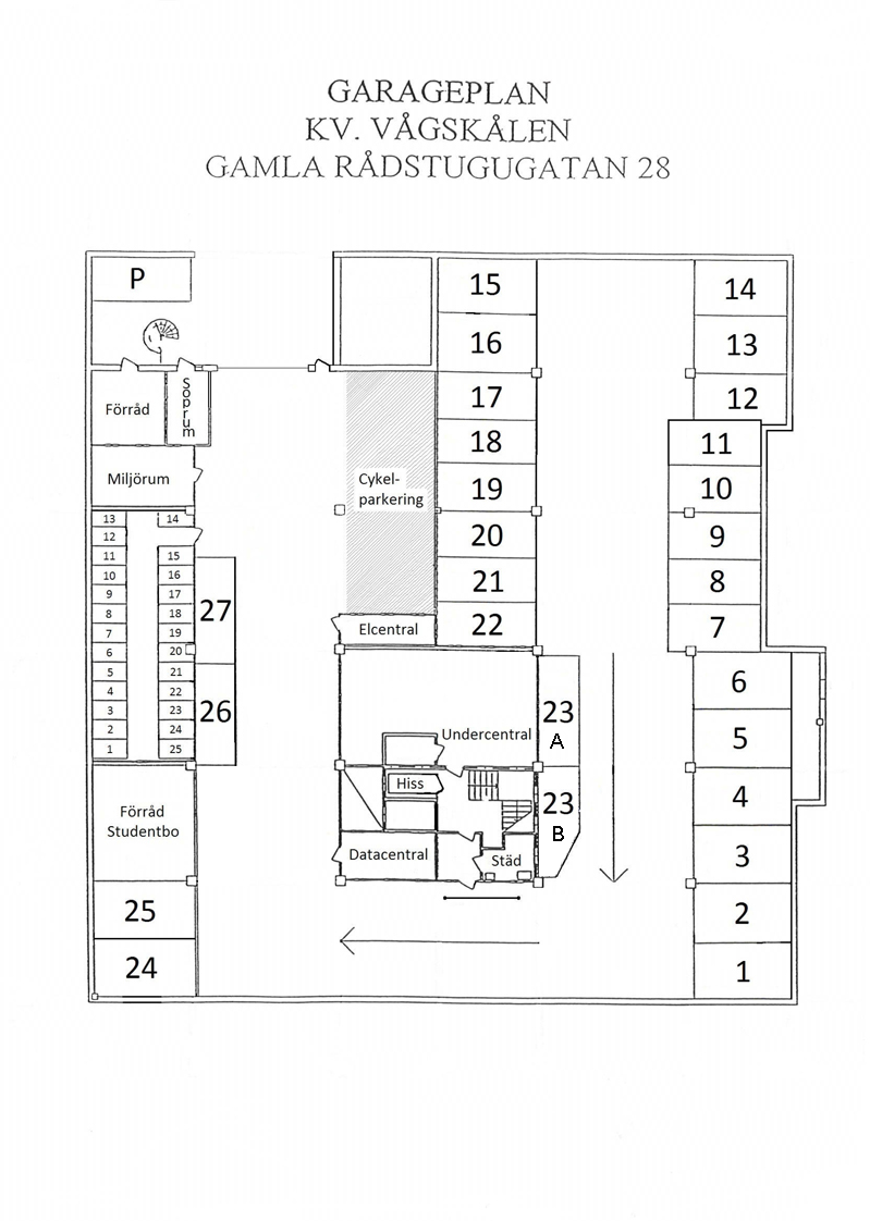 Planritning för Gamla Rådstugugatan 28