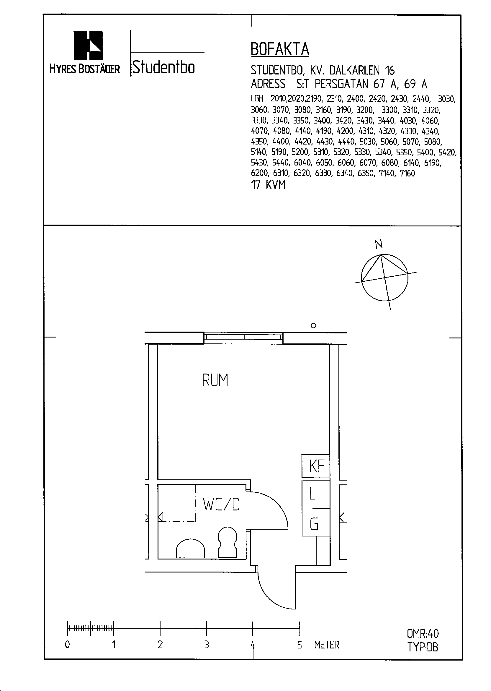 Floor plan for S:t Persgatan 69 A  
