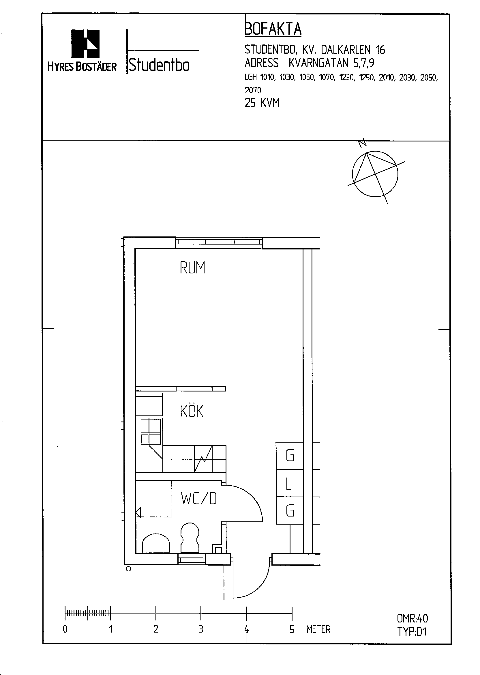Floor plan for Kvarngatan 9 D