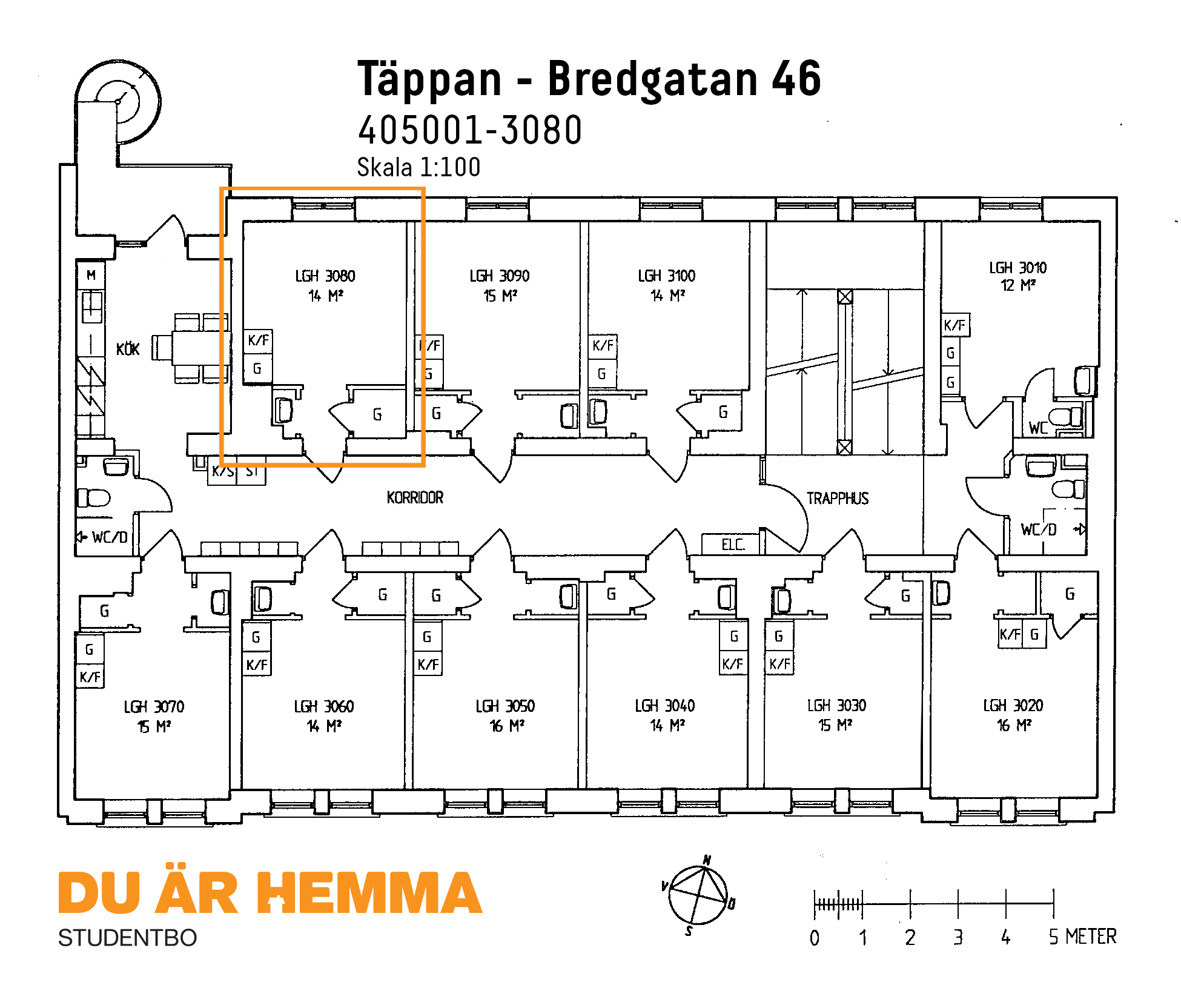 Floor plan for Bredgatan 46
