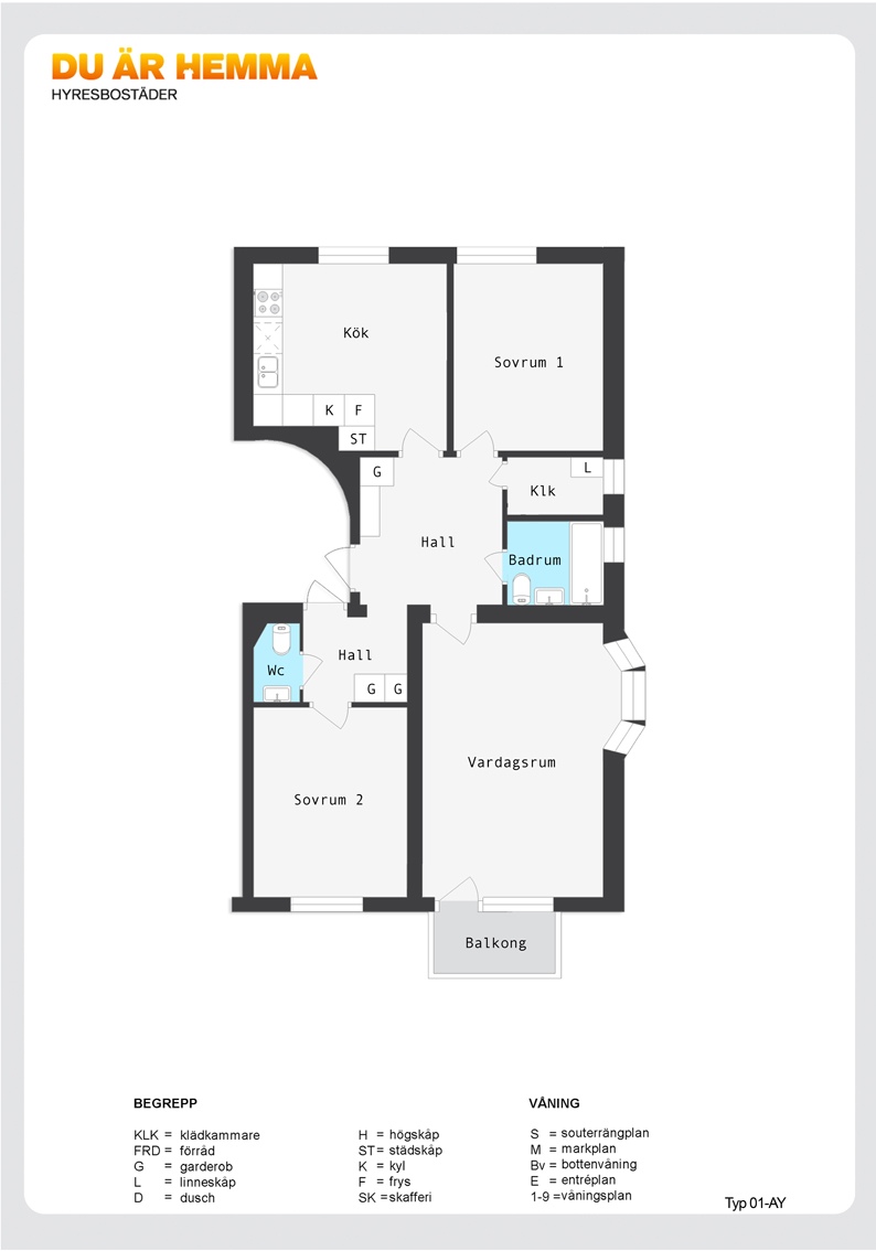 Planritning för Albrektsvägen 124 C