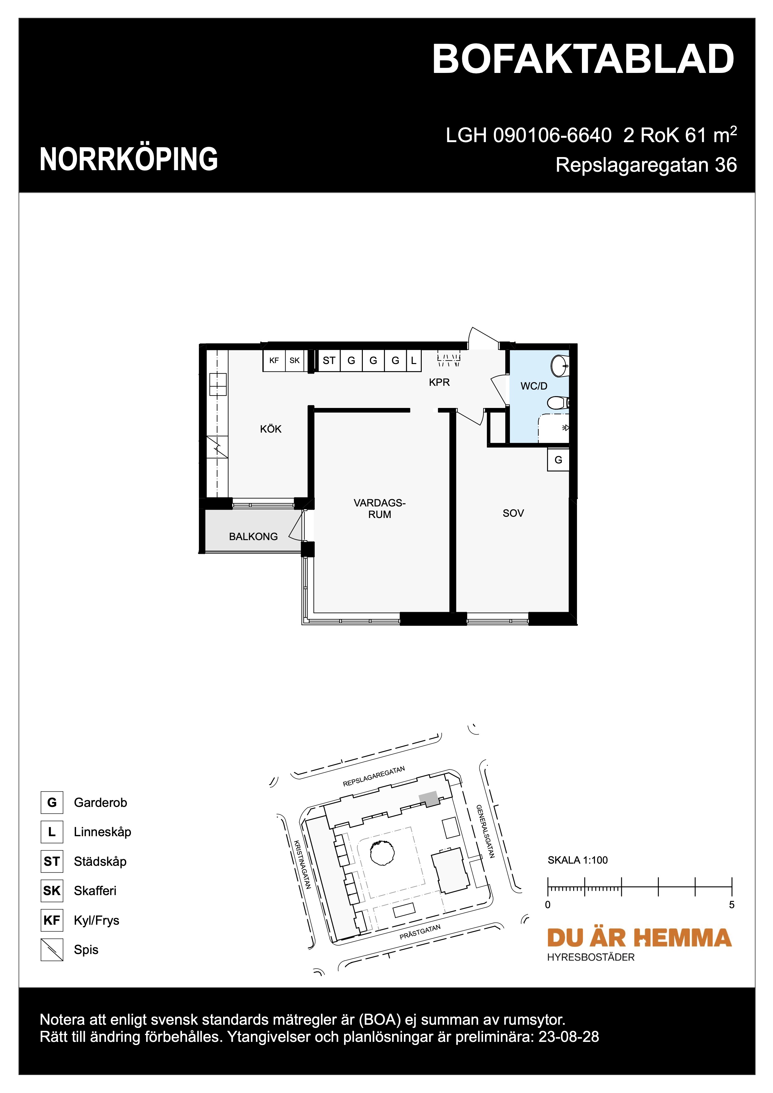 Planritning för Repslagaregatan 36