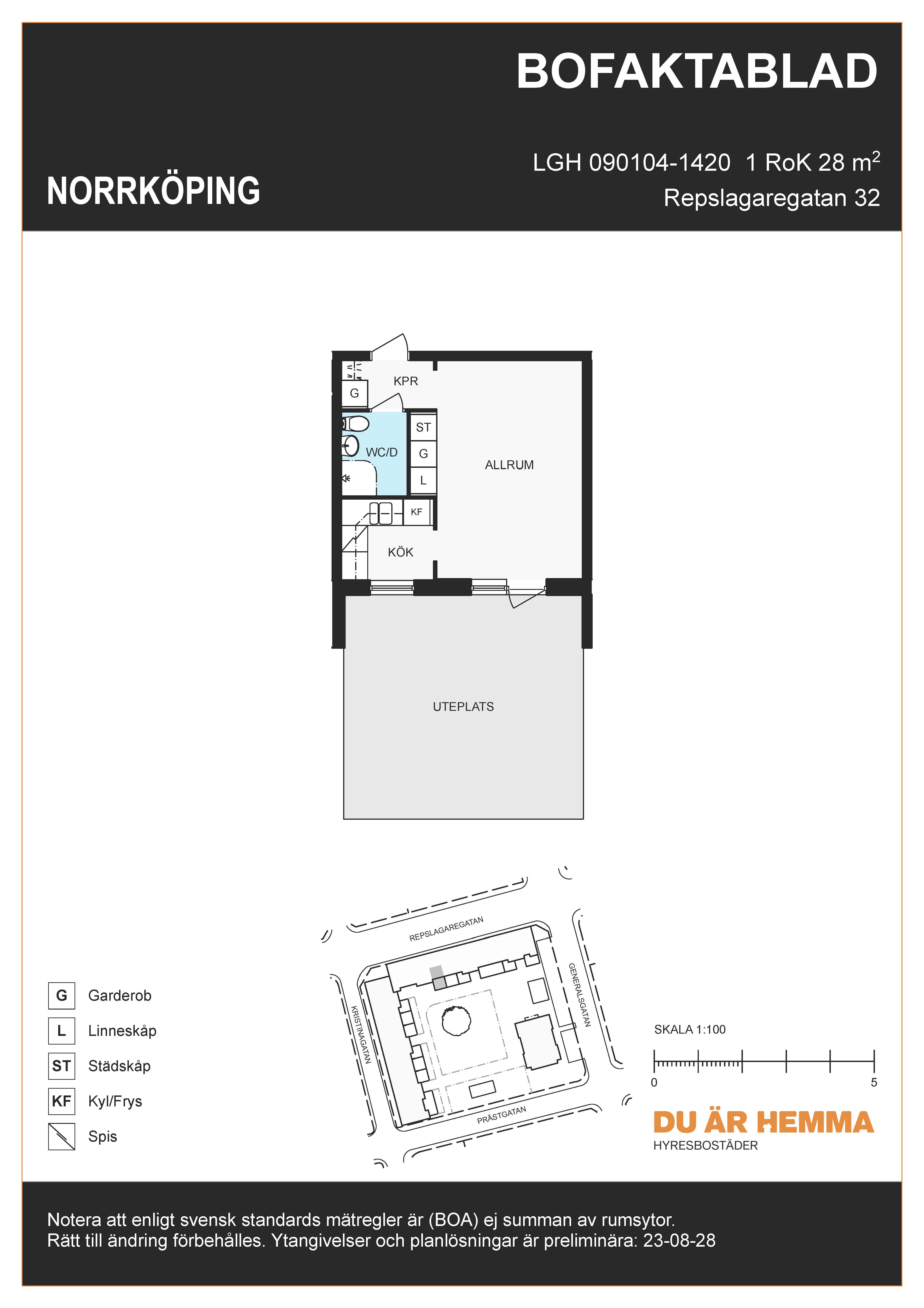 Planritning för Repslagaregatan 32