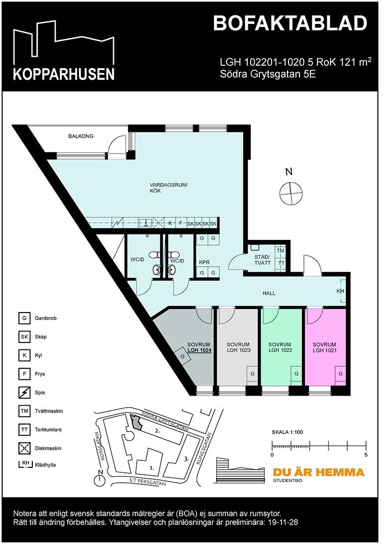 Floor plan for Södra Grytsgatan 5E  