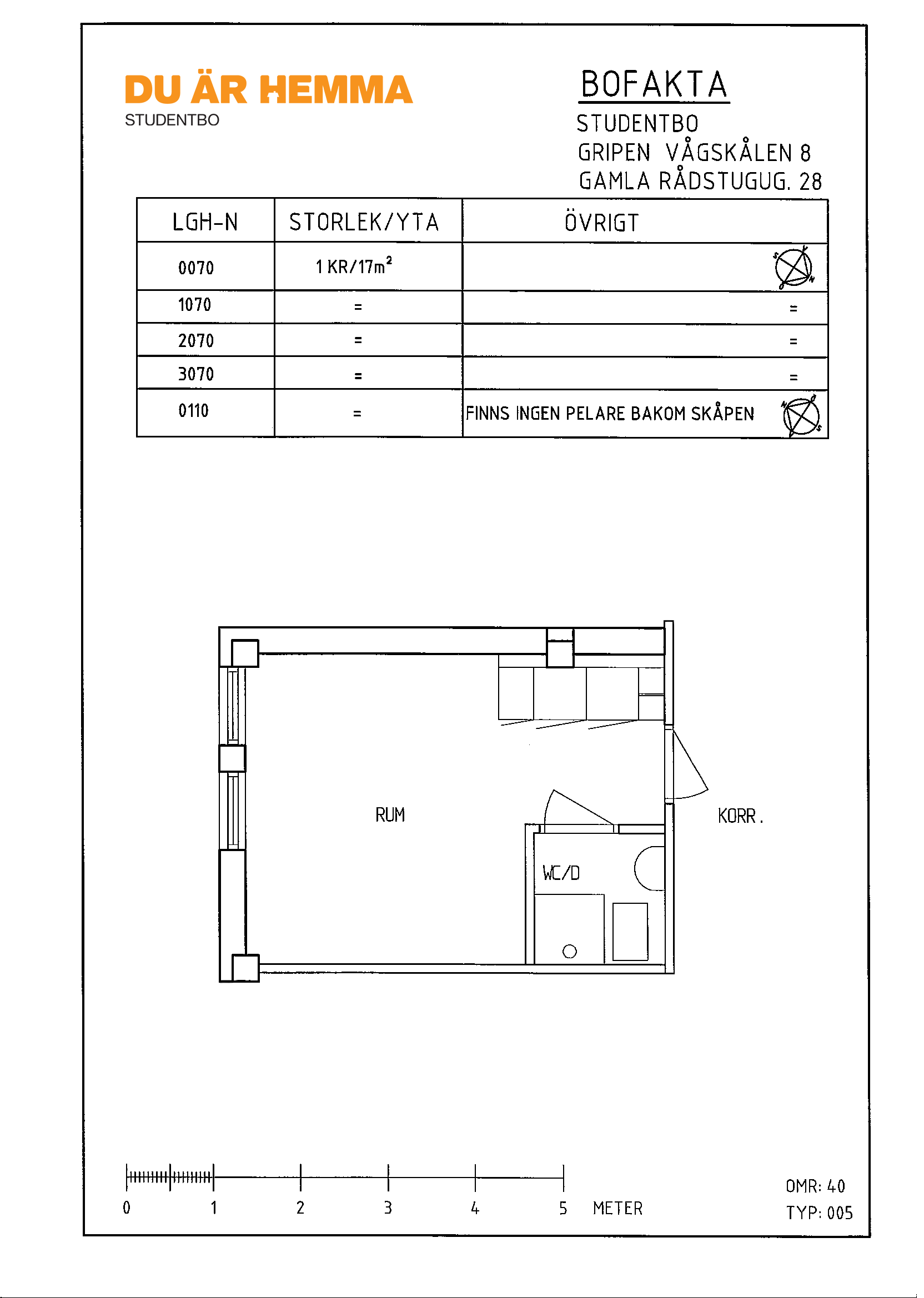 Floor plan for Gamla Rådstugugatan 28  