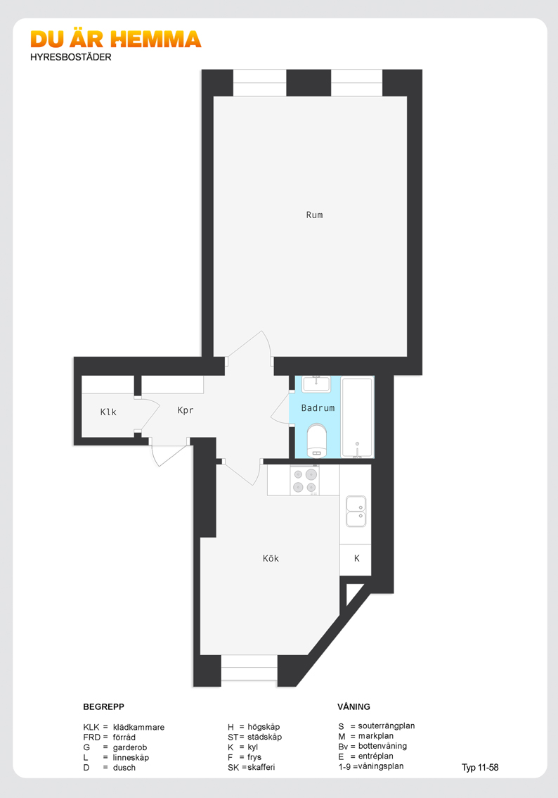 Planritning för Smedjegatan 1 G
