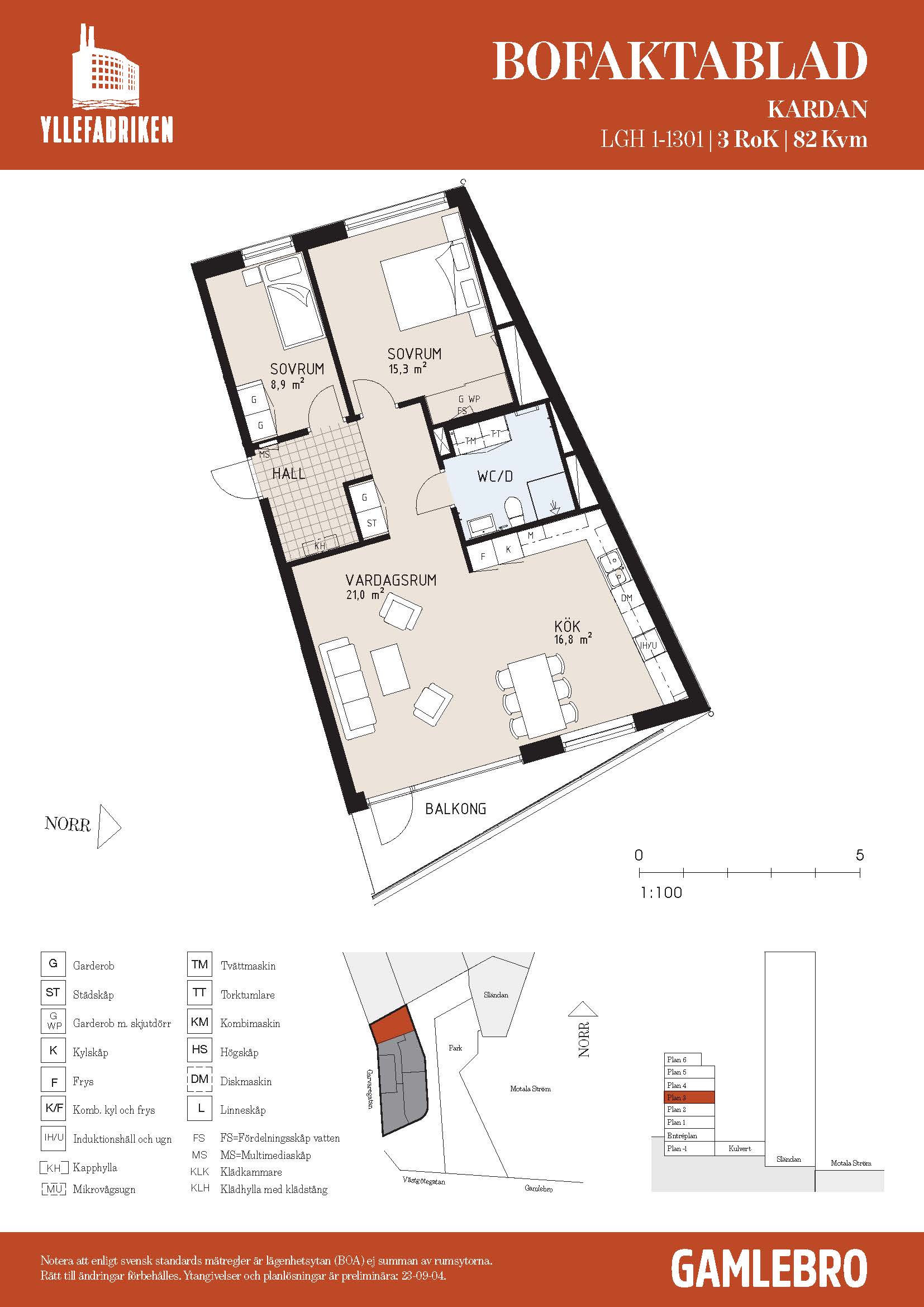 Planritning för Garvaregatan 2 B
