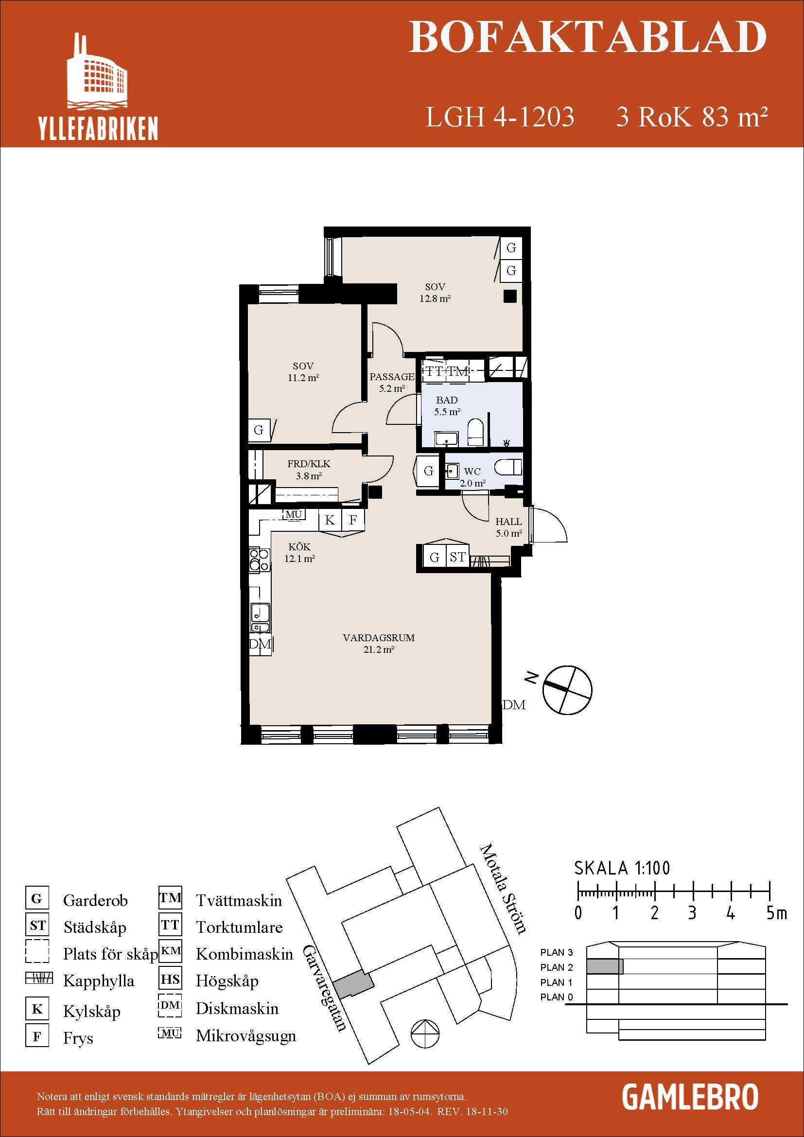 Planritning för Garvaregatan 4F