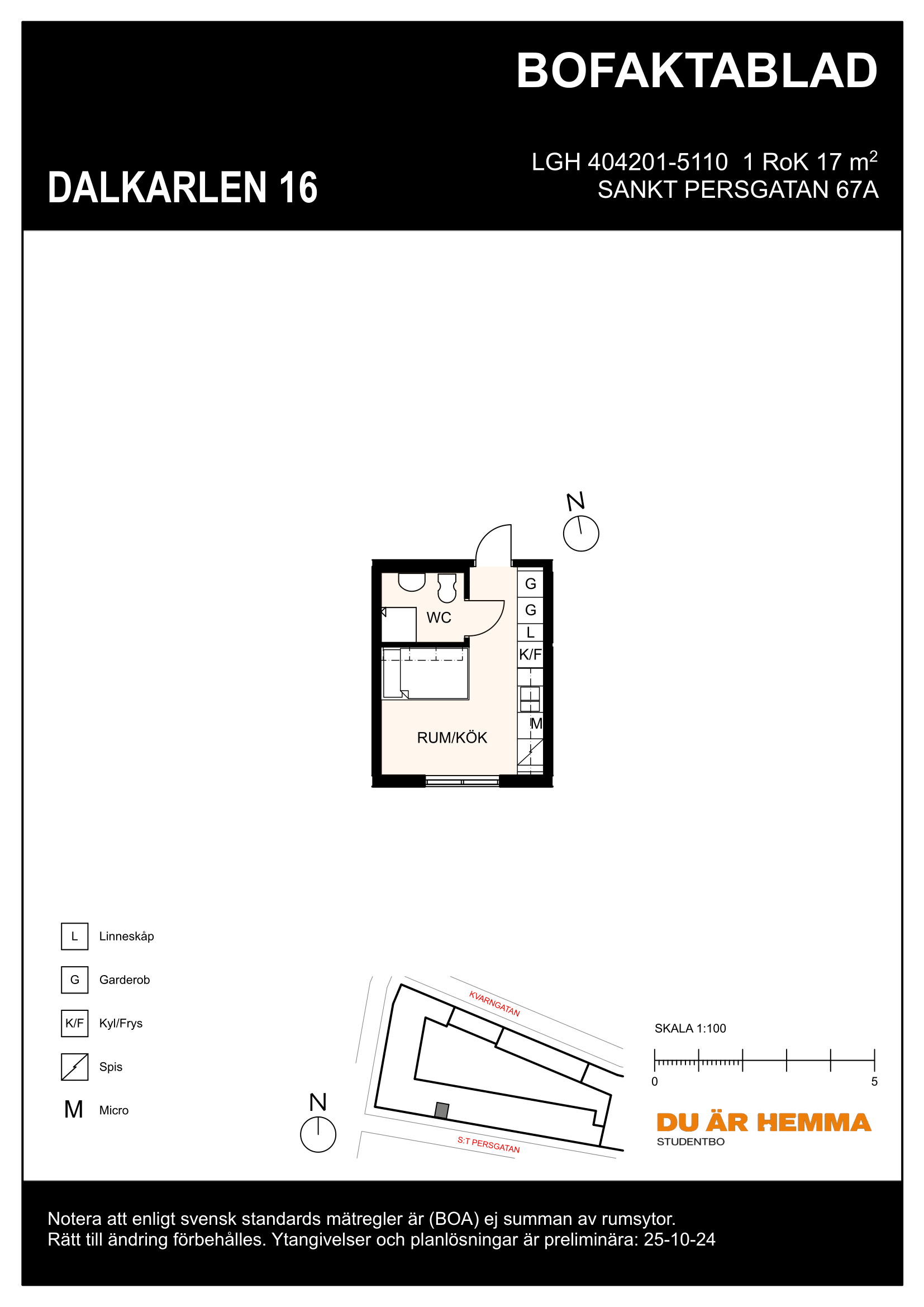 Floor plan for S:t Persgatan 67 A