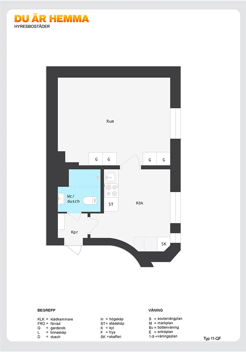 Planritning för Bråddgatan 43 B