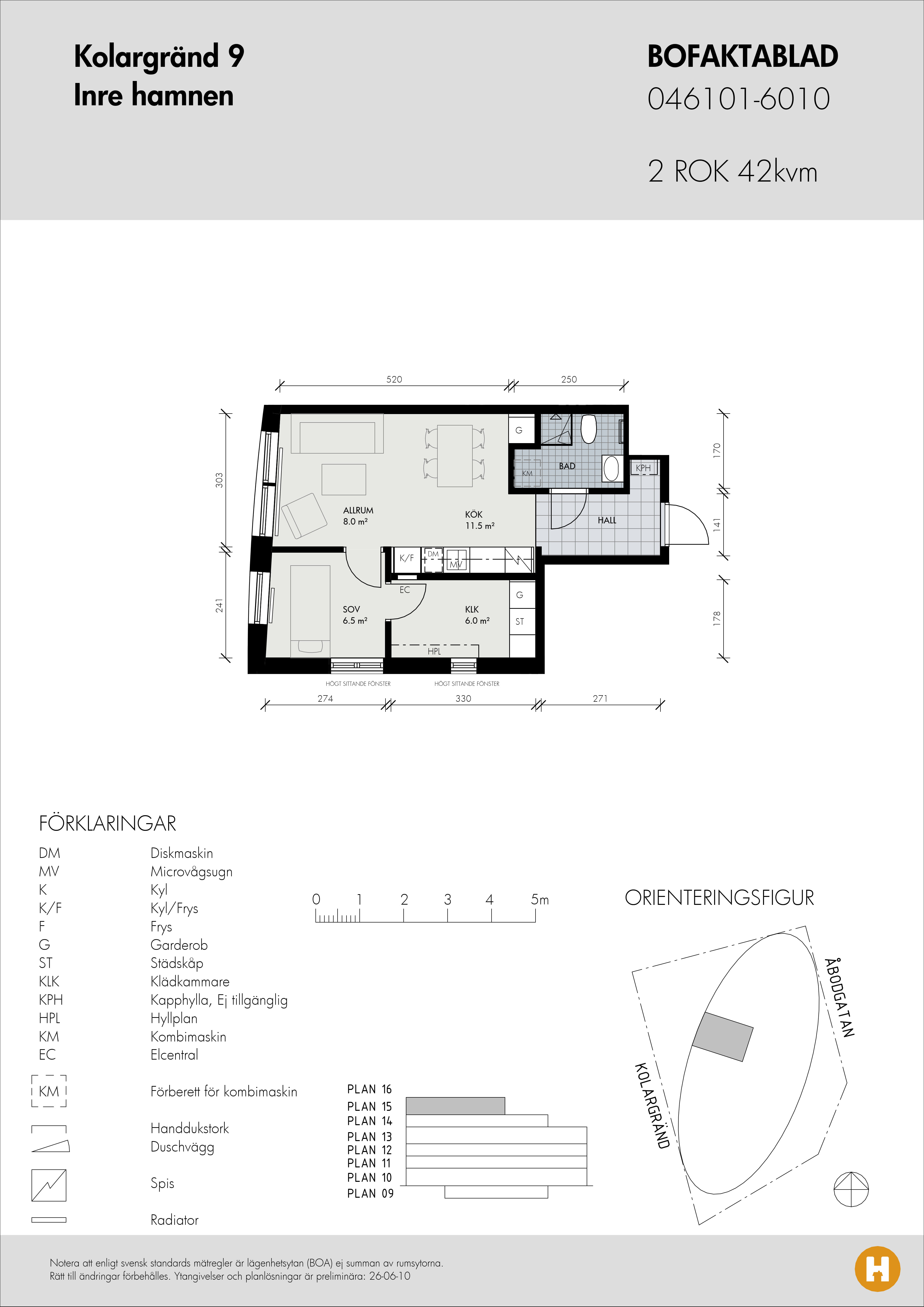 Planritning för Kolargränd 9 