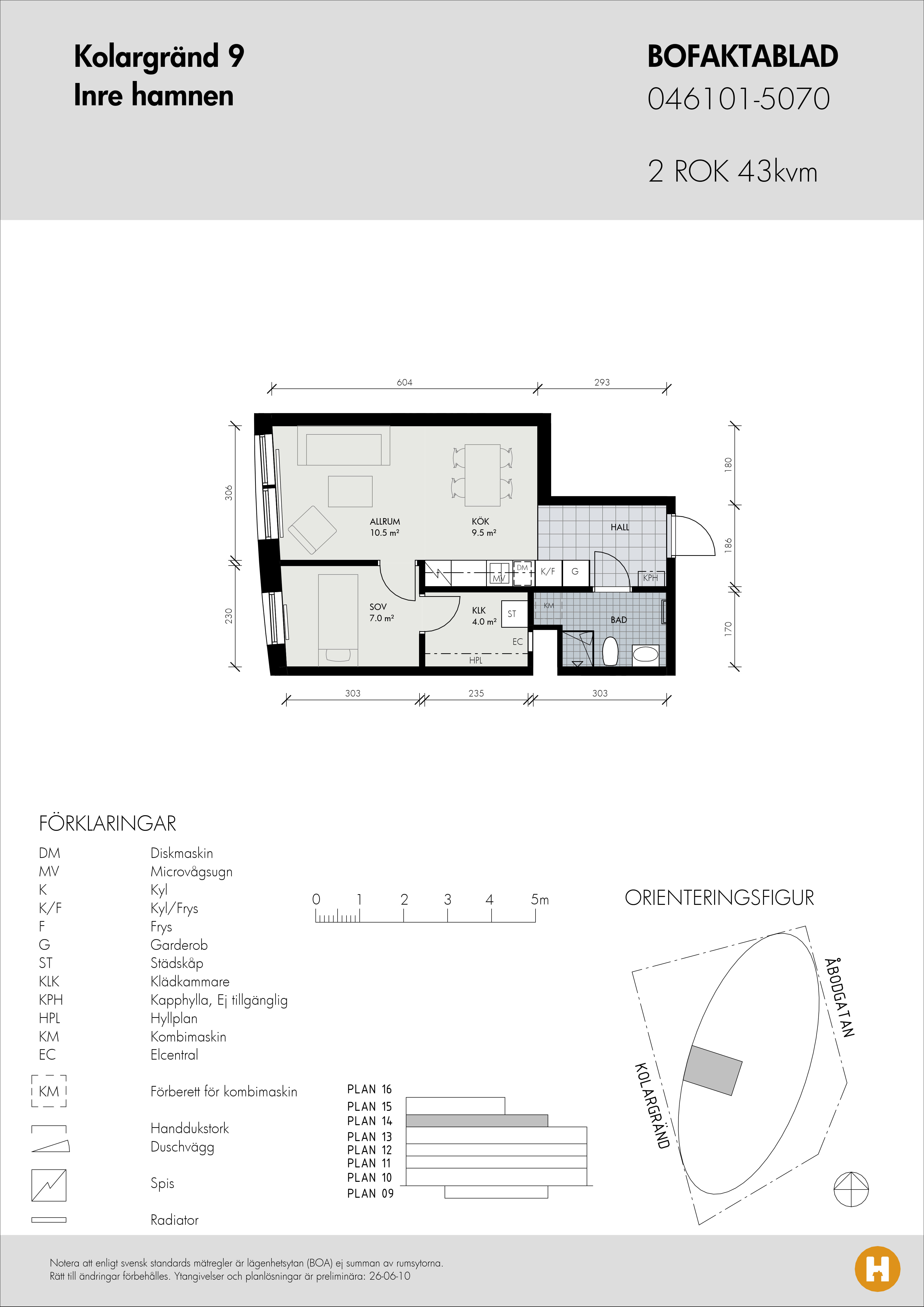 Planritning för Kolargränd 9 