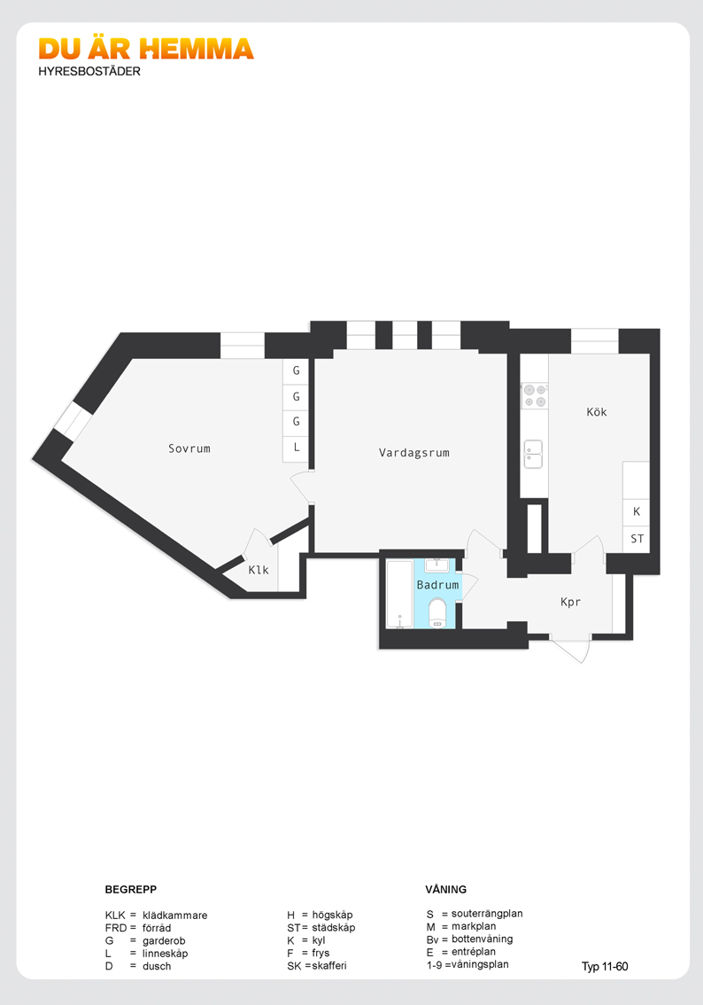 Planritning för Smedjegatan 1 H