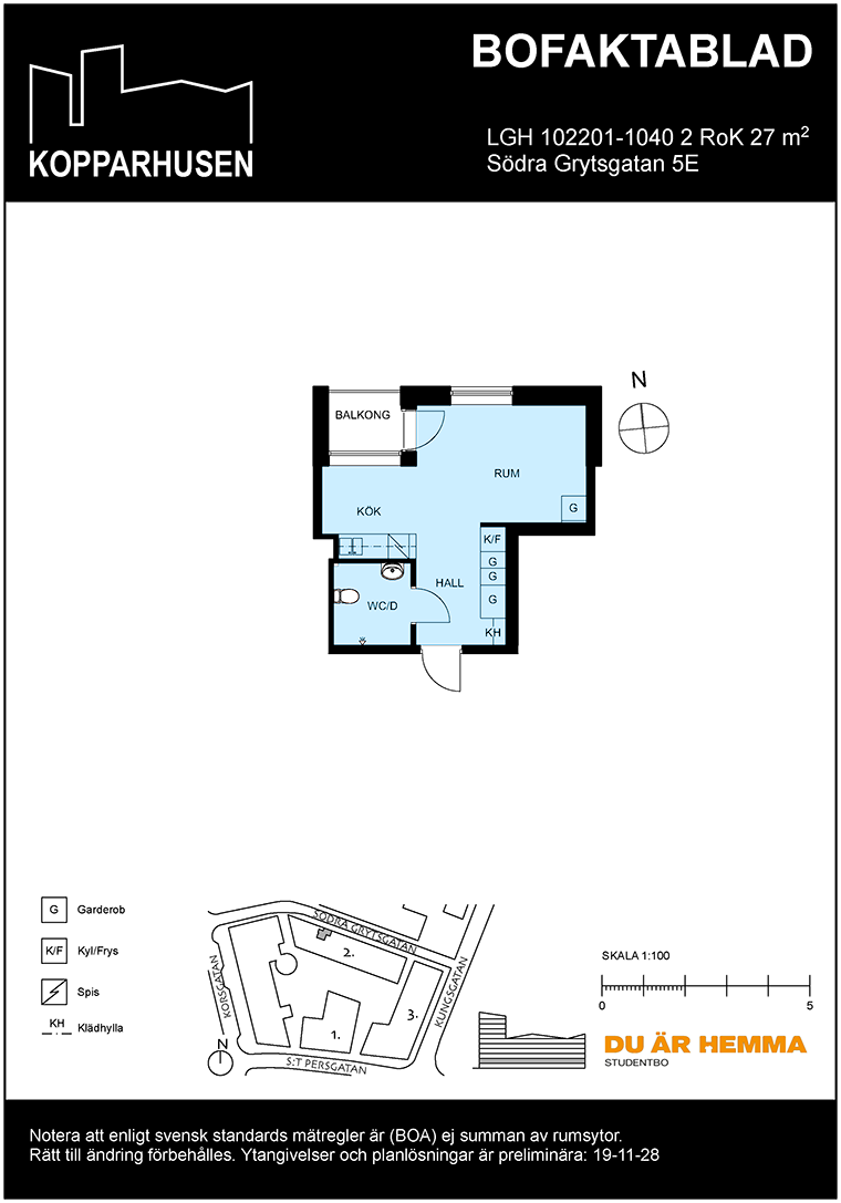 Floor plan for Södra Grytsgatan 5E  