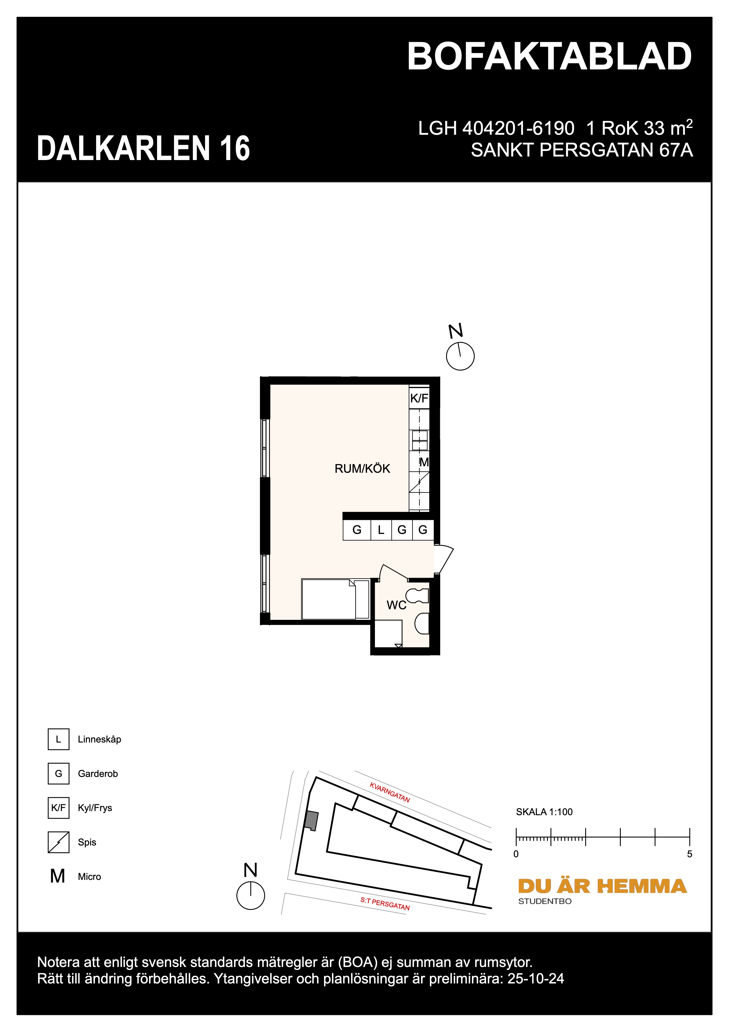 Planritning för S:t Persgatan 67 A