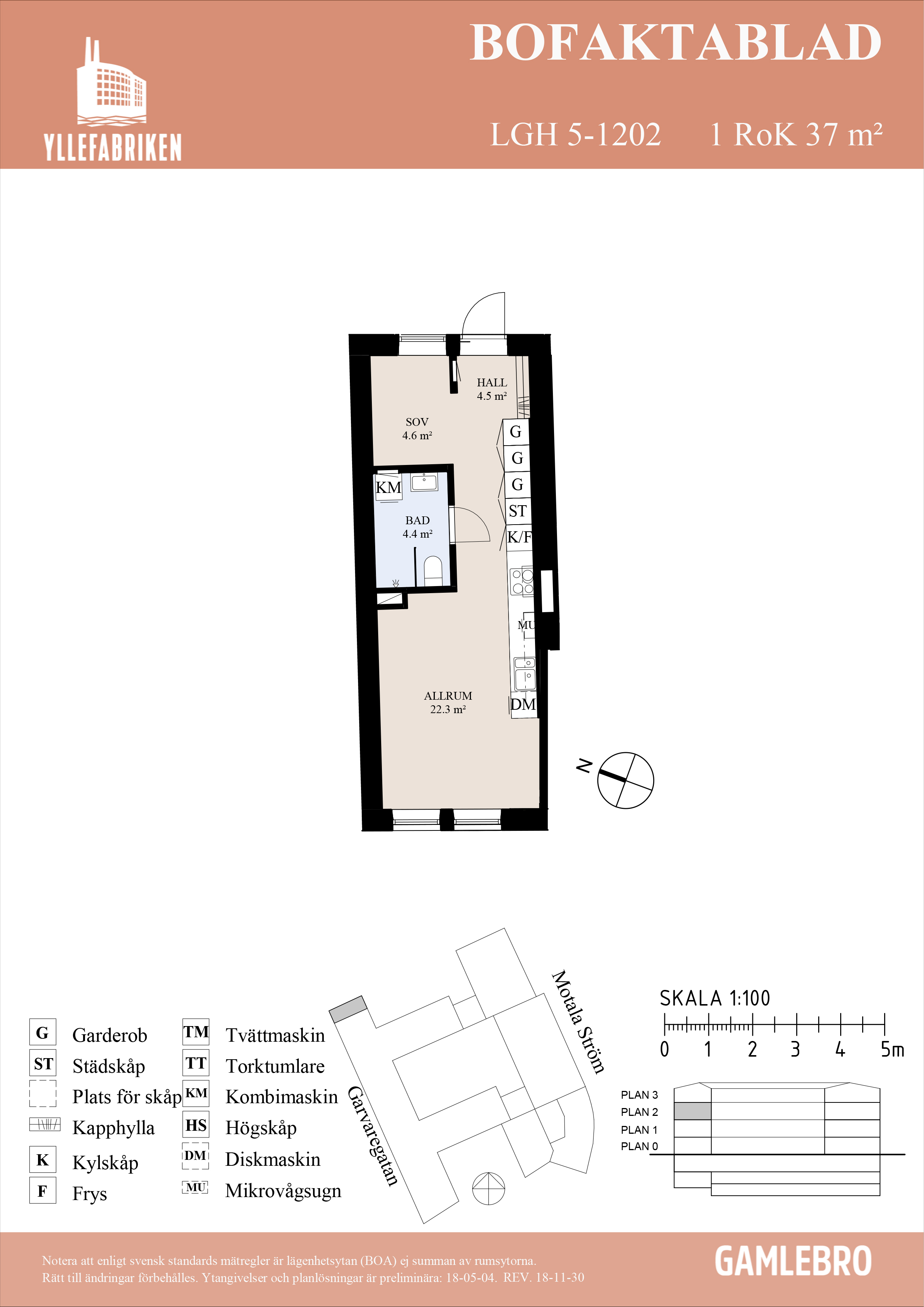 Planritning för Garvaregatan 6C