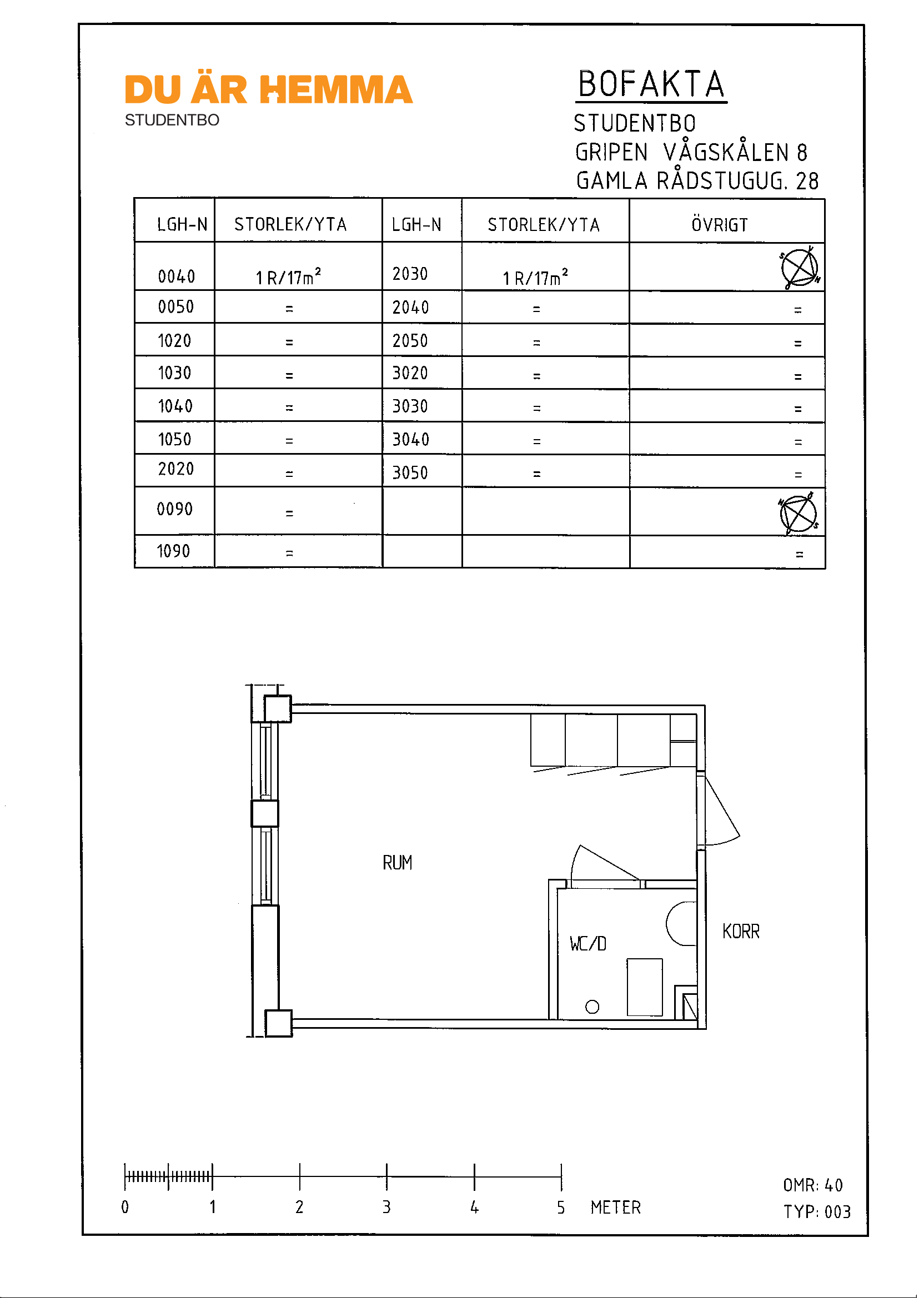 Floor plan for Gamla Rådstugugatan 28  