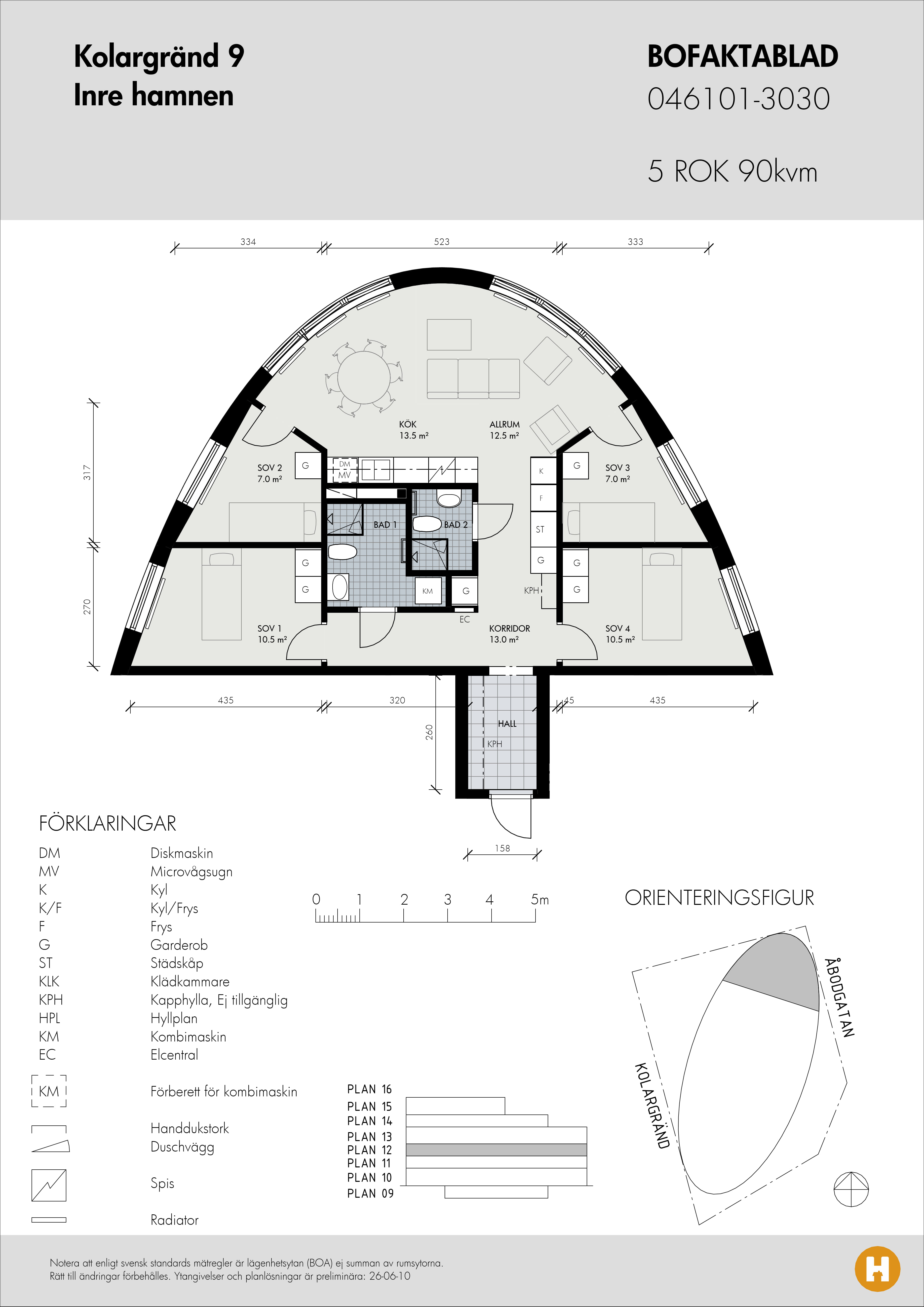 Planritning för Kolargränd 9 