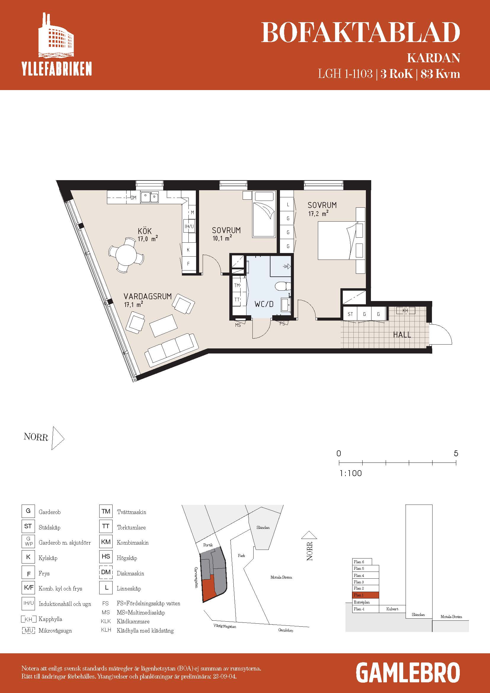 Planritning för Garvaregatan 2 B