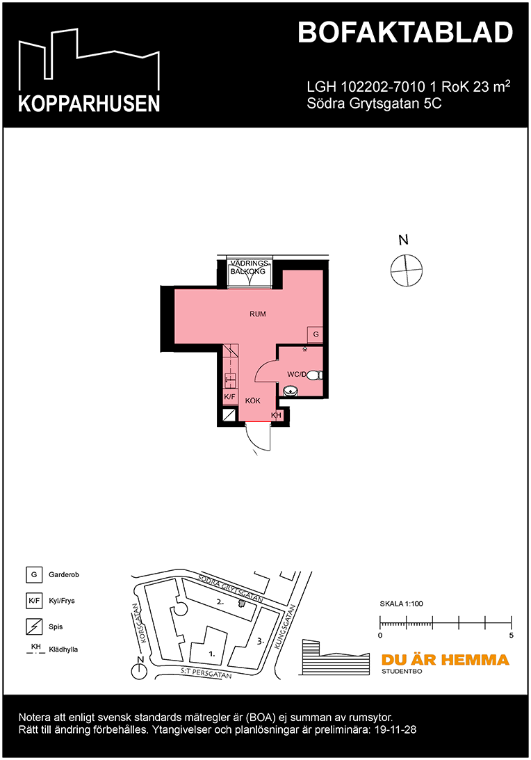 Floor plan for Södra Grytsgatan 5C