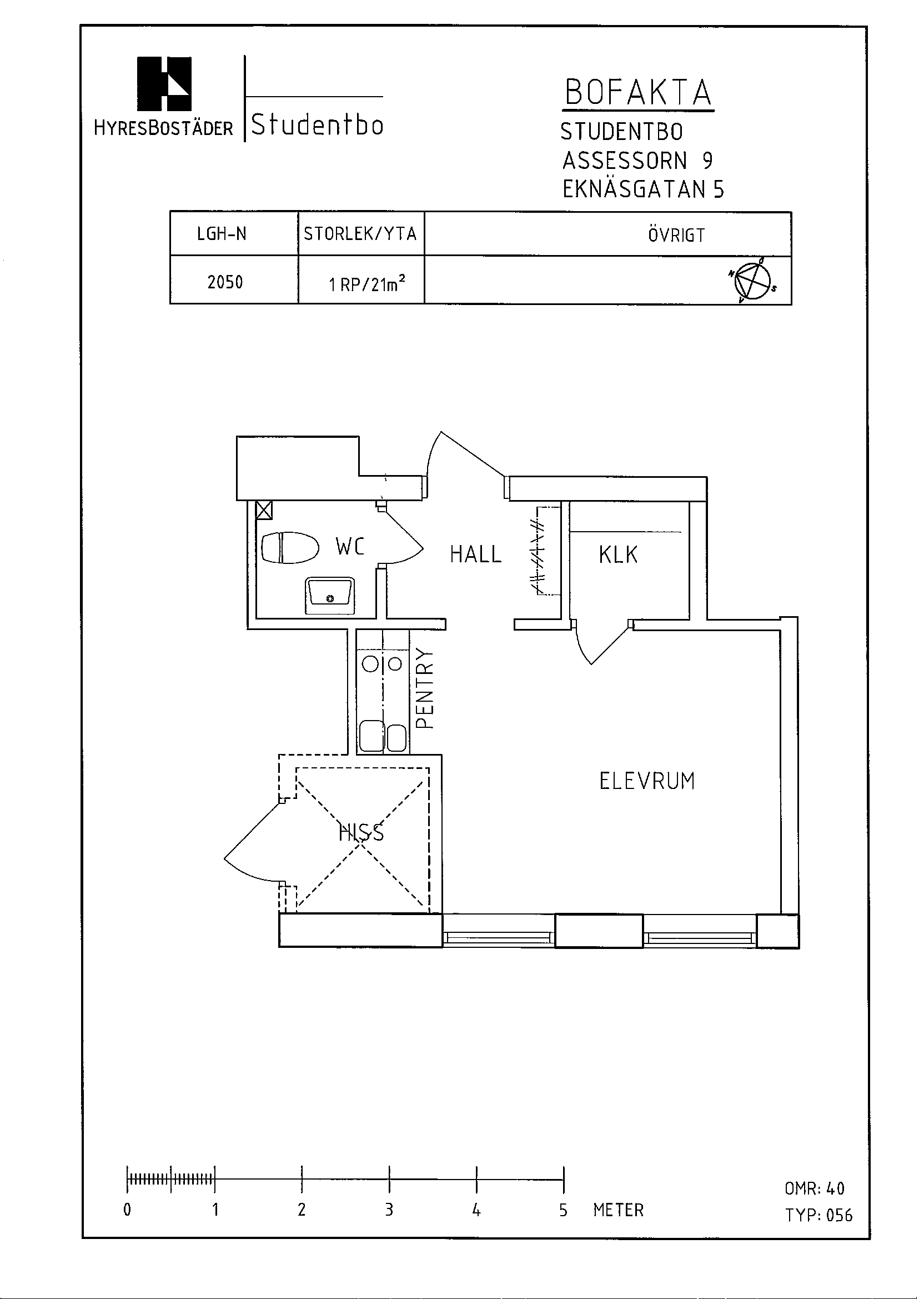 Floor plan for Eknäsgatan 5  
